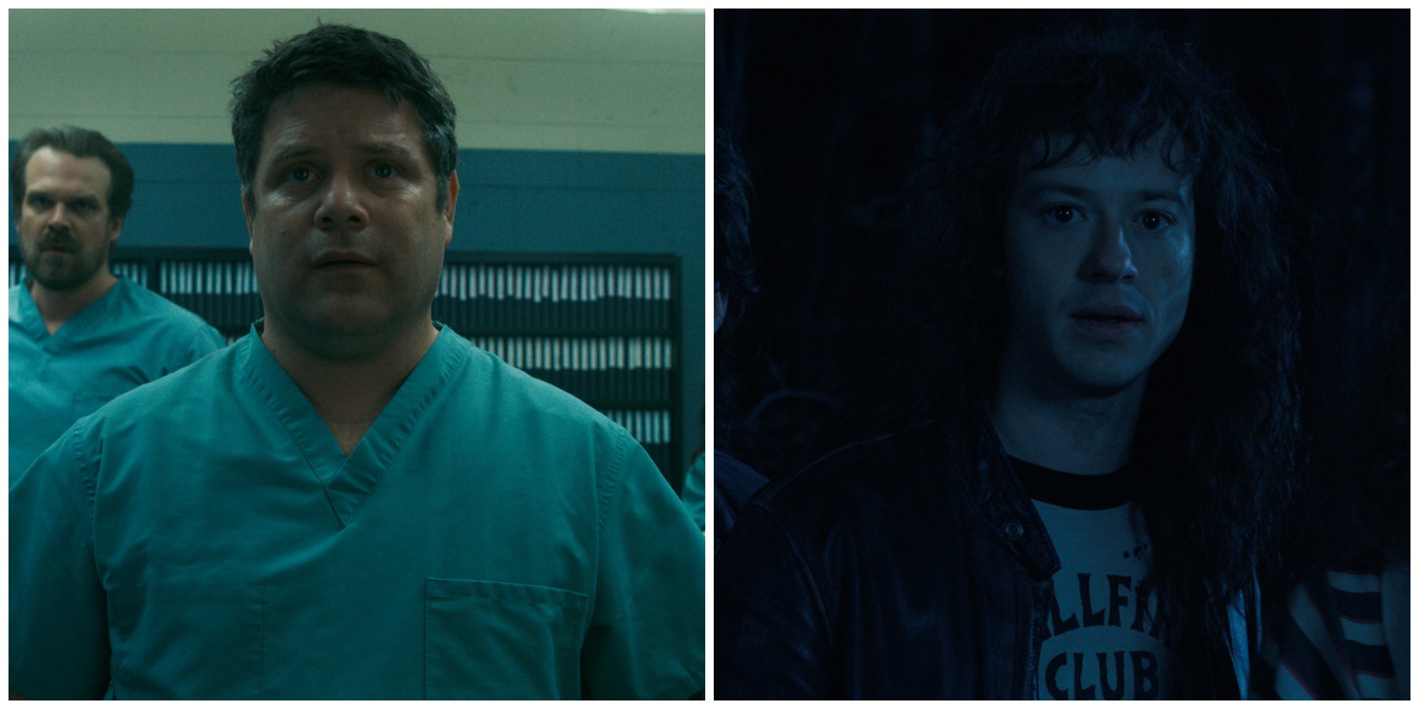 Bob Newby (Sean Astin) in 'Stranger Things 2'; Eddie Munson (Joseph Quinn) in 'Stranger Things 4'