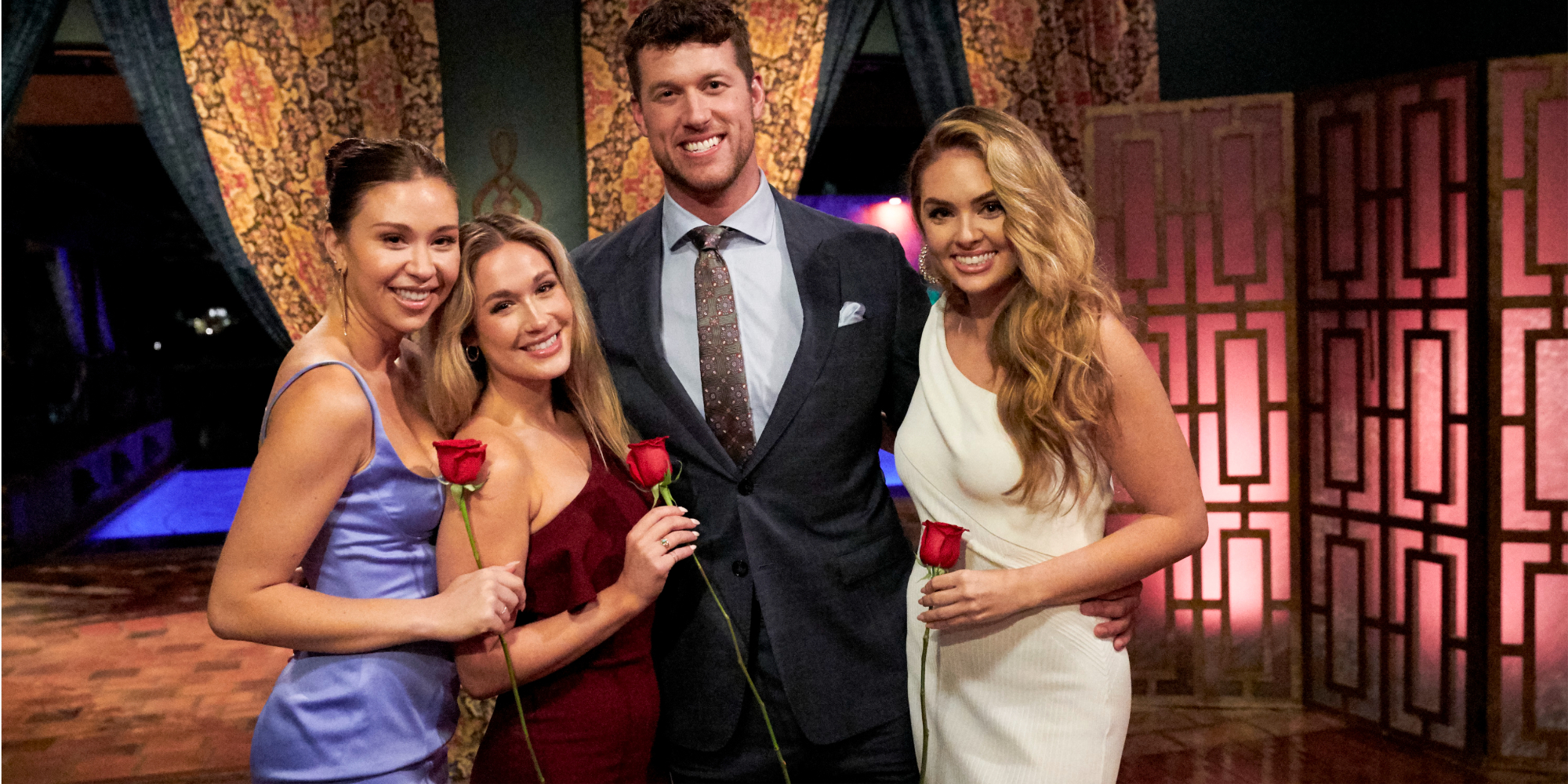 Clayton Echard and finalists Susie Evans, Gabby Windey, and Rachel Recchia on 'The Bachelor.'