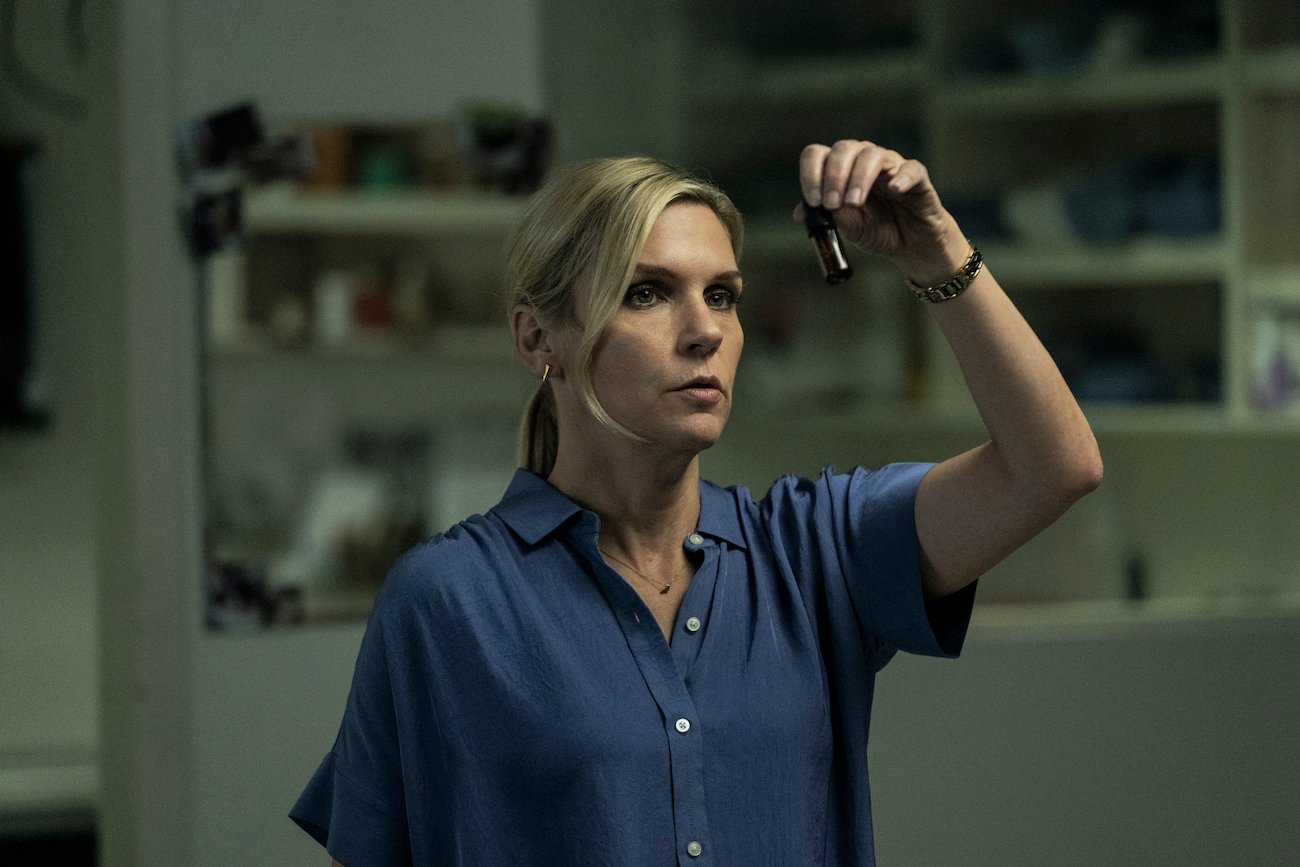 Kim Wexler (Rhea Seehorn) examines a chemical in 'Better Call Saul' Season 6