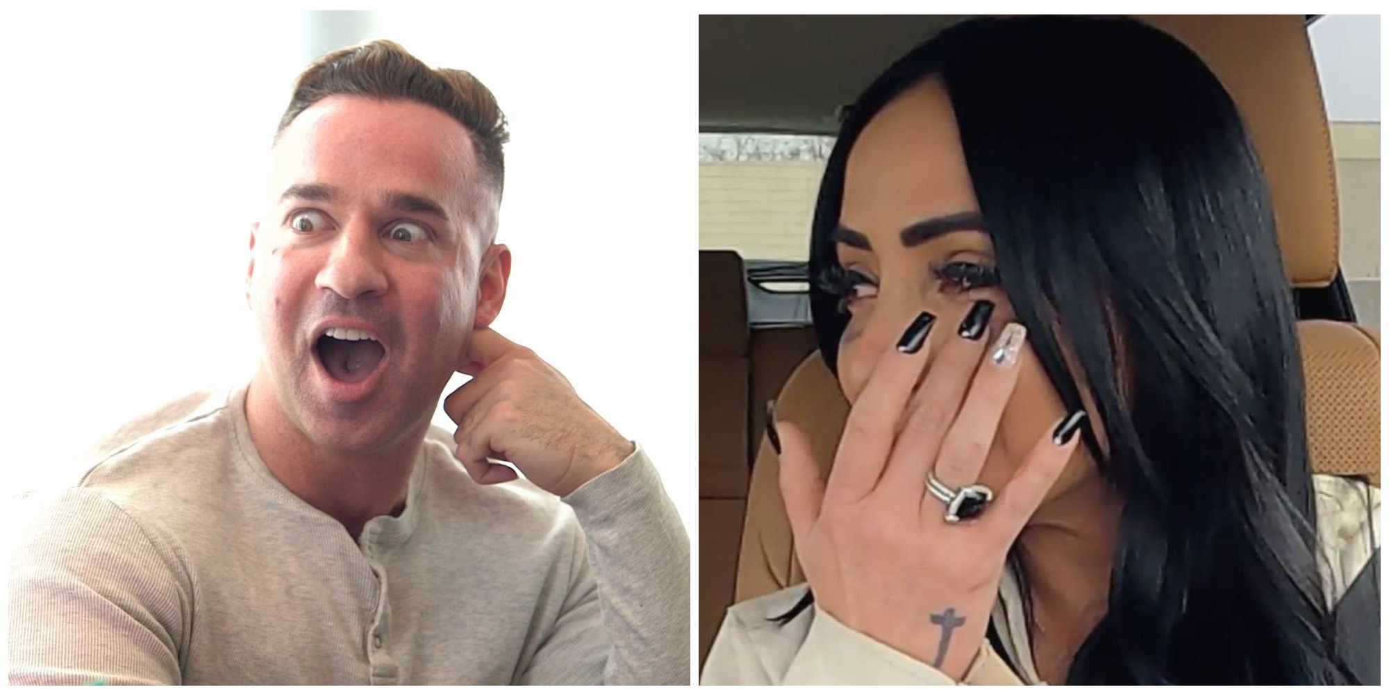 Screenshots of Mike 'The Situation' Sorrentino and Angelina Pivarnick from the July 7 episode of 'Jersey Shore: Family Vacation'