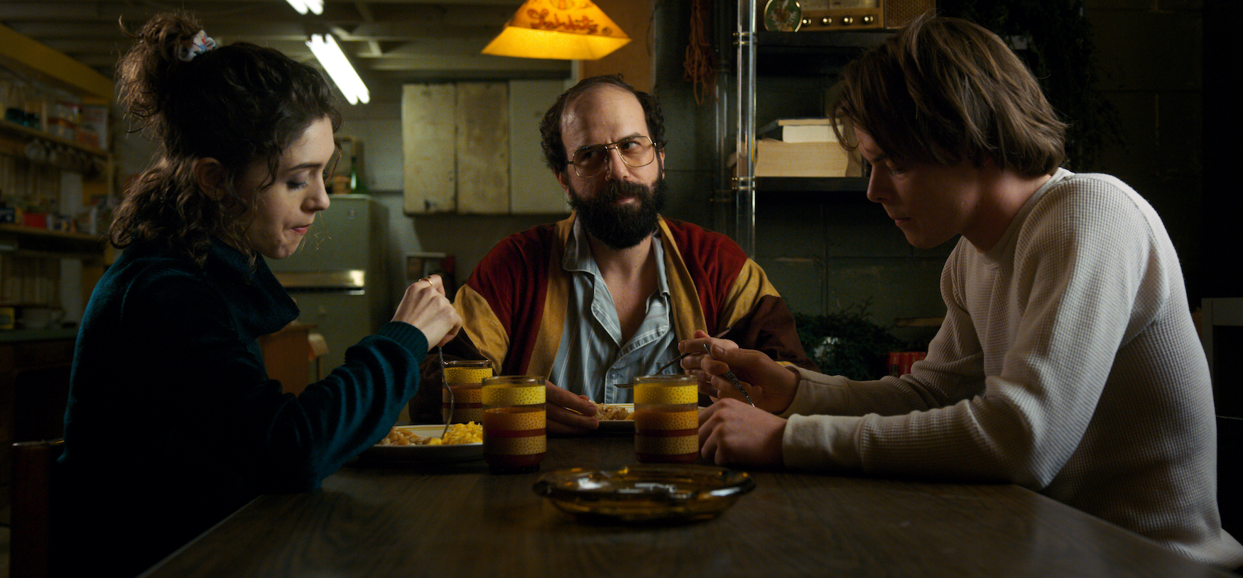 Nancy (Natalia Dyer), Murray (Brett Gelman), and Jonathan (Charlie Heaton) in 'Stranger Things 2'