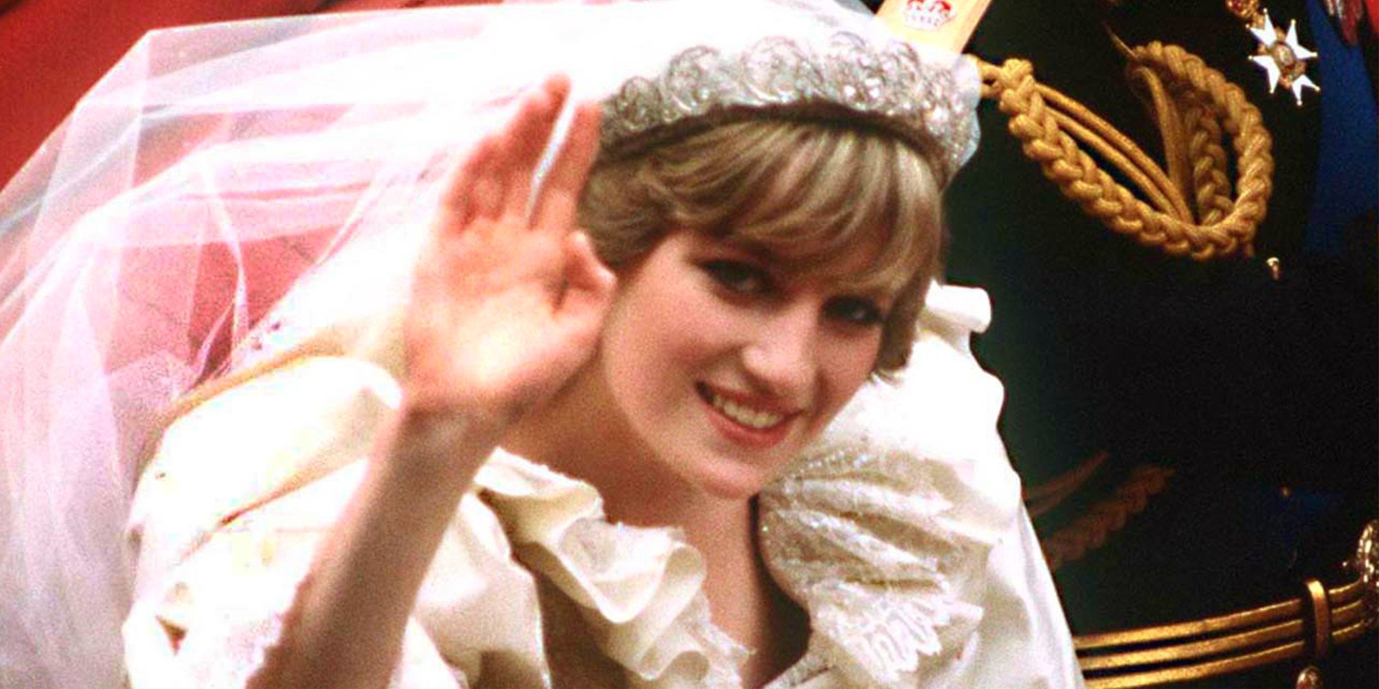 Princess Diana on her wedding day to Prince Charles wearing the Spencer Tiara.