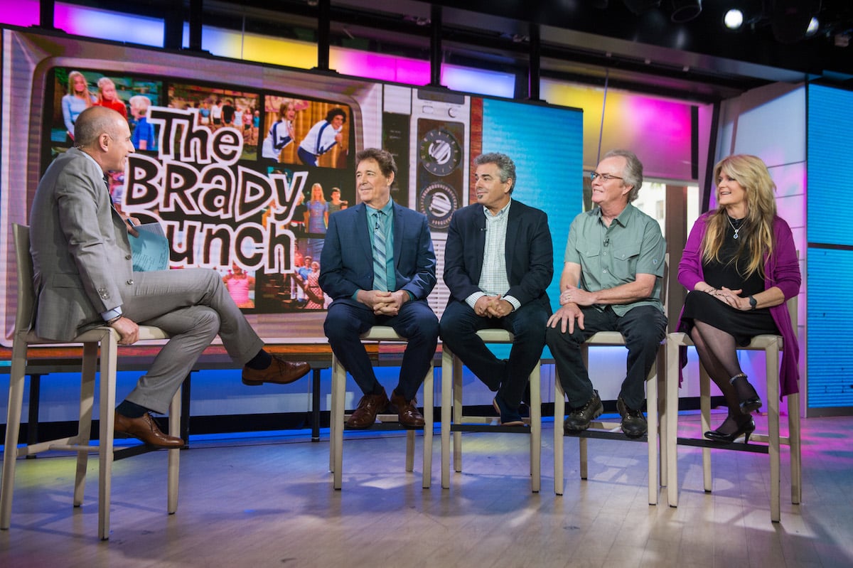 Matt Lauer, Barry Williams, Christopher Knight, Mike Lookinland, and Susan Olsen discussing The Brady Bunch