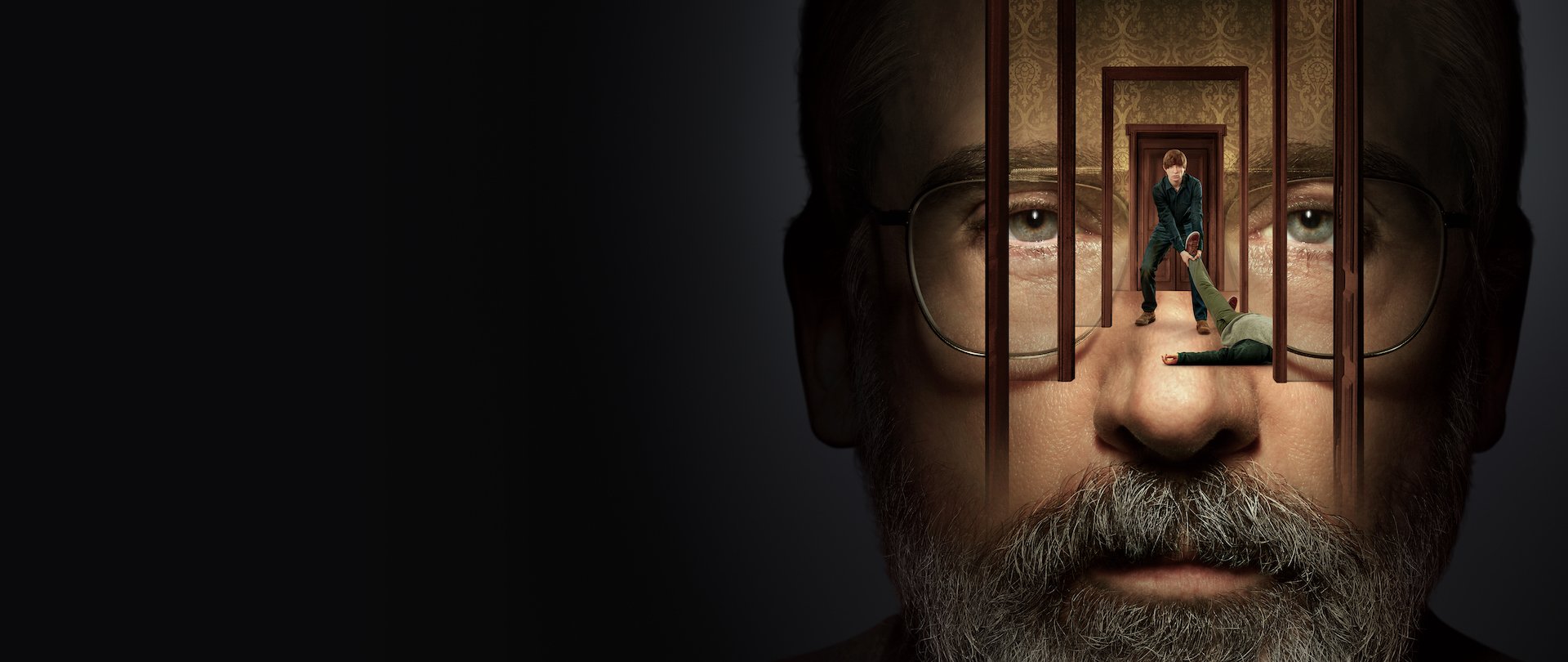 'The Patient' series poster from FX and Hulu featuring Steve Carell and Domhnall Gleeson