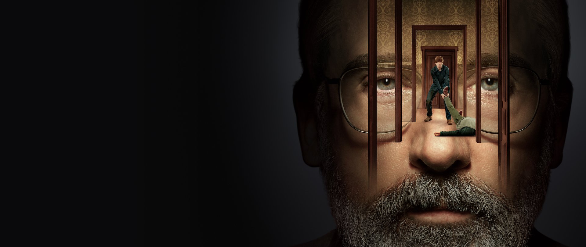 'The Patient' series poster from FX and Hulu featuring Steve Carell and Domhnall Gleeson 