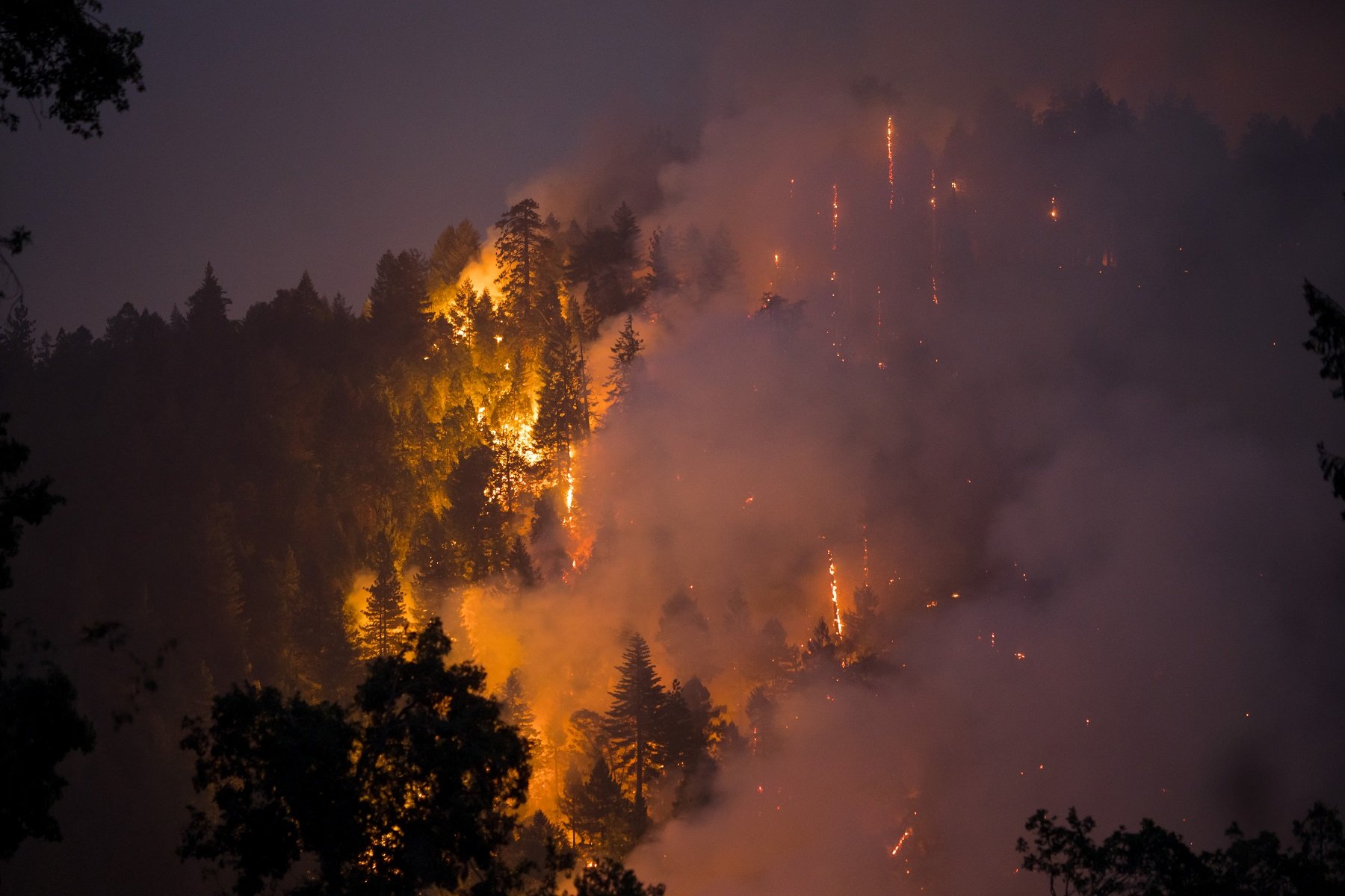 The Caldor Fire in Pollock Pines, California, U.S., on Thursday, Aug. 19, 2021