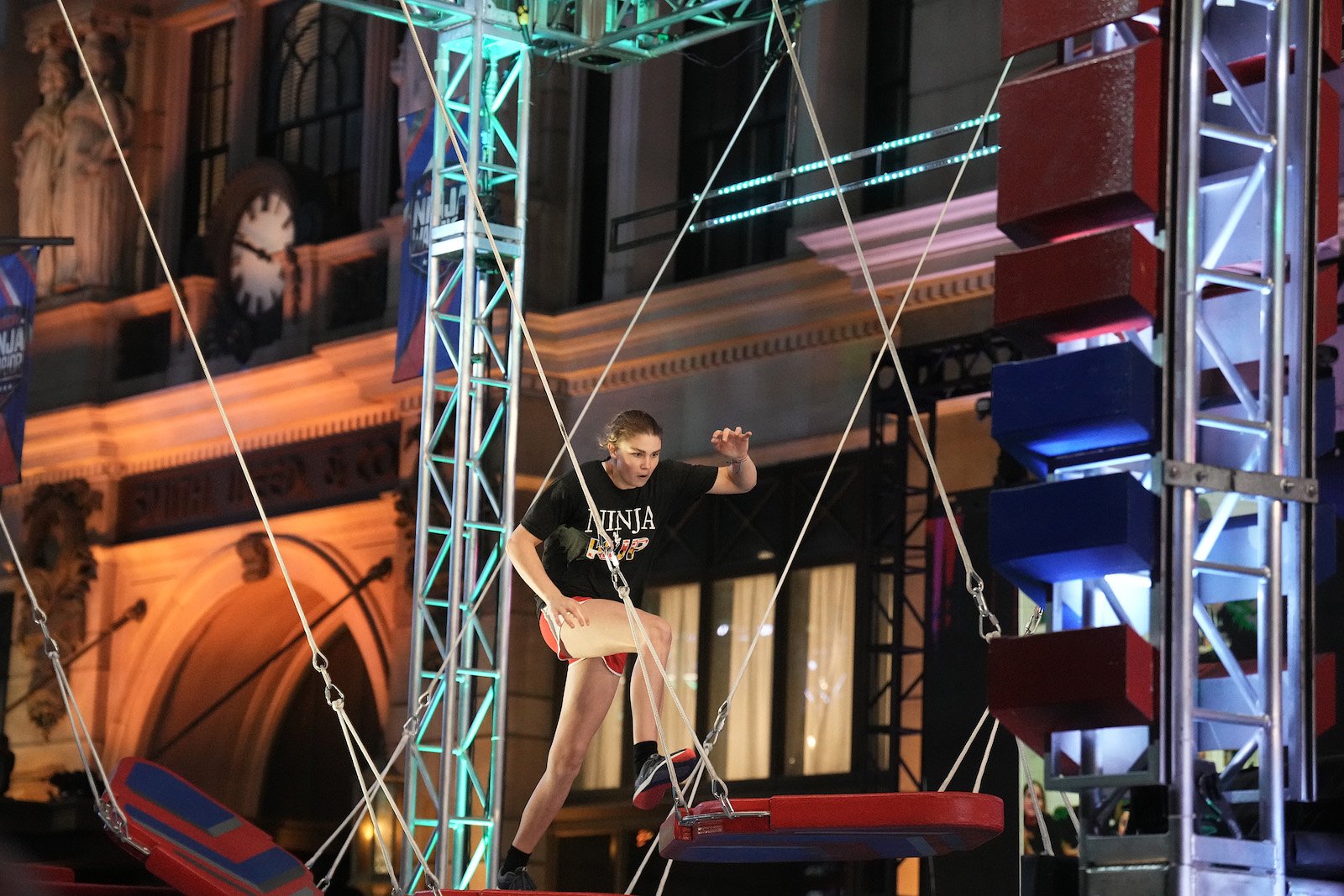 Karen Potts takes on a challenge on 'American Ninja Warrior'