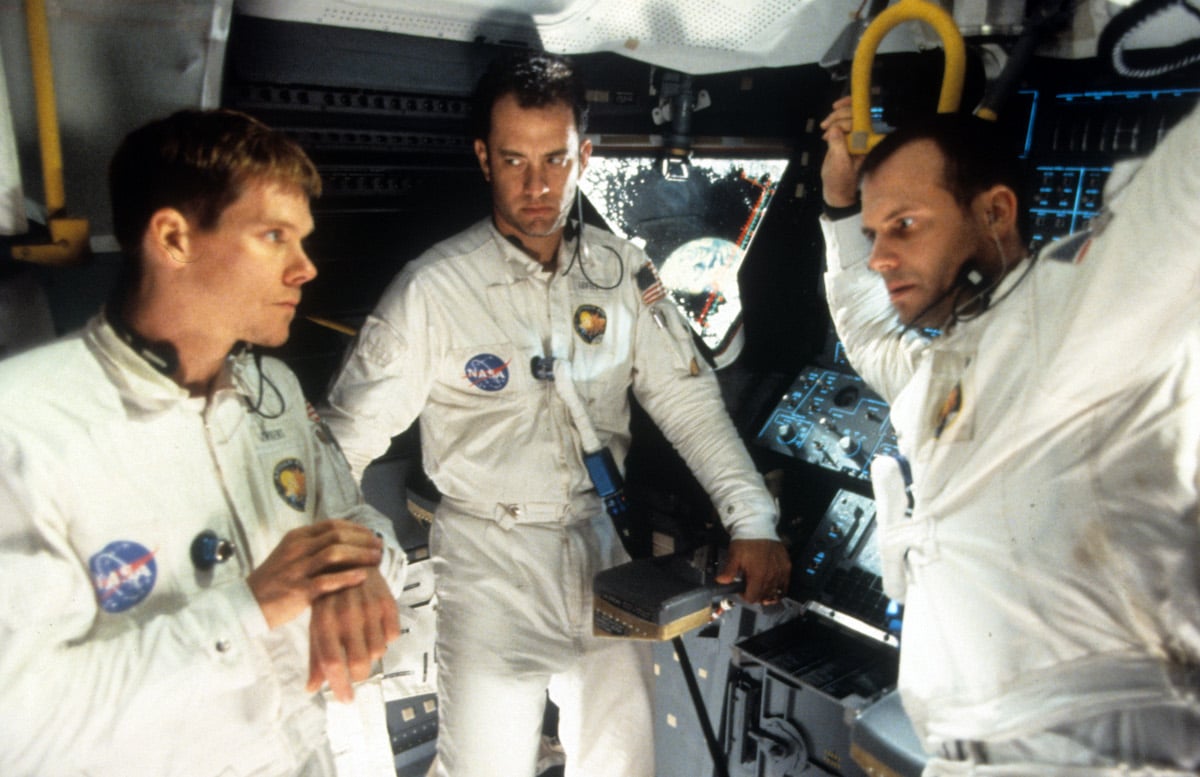 'Apollo 13' cast members Kevin Bacon, Tom Hanks, and Bill Paxton in a scene from the 1995 film