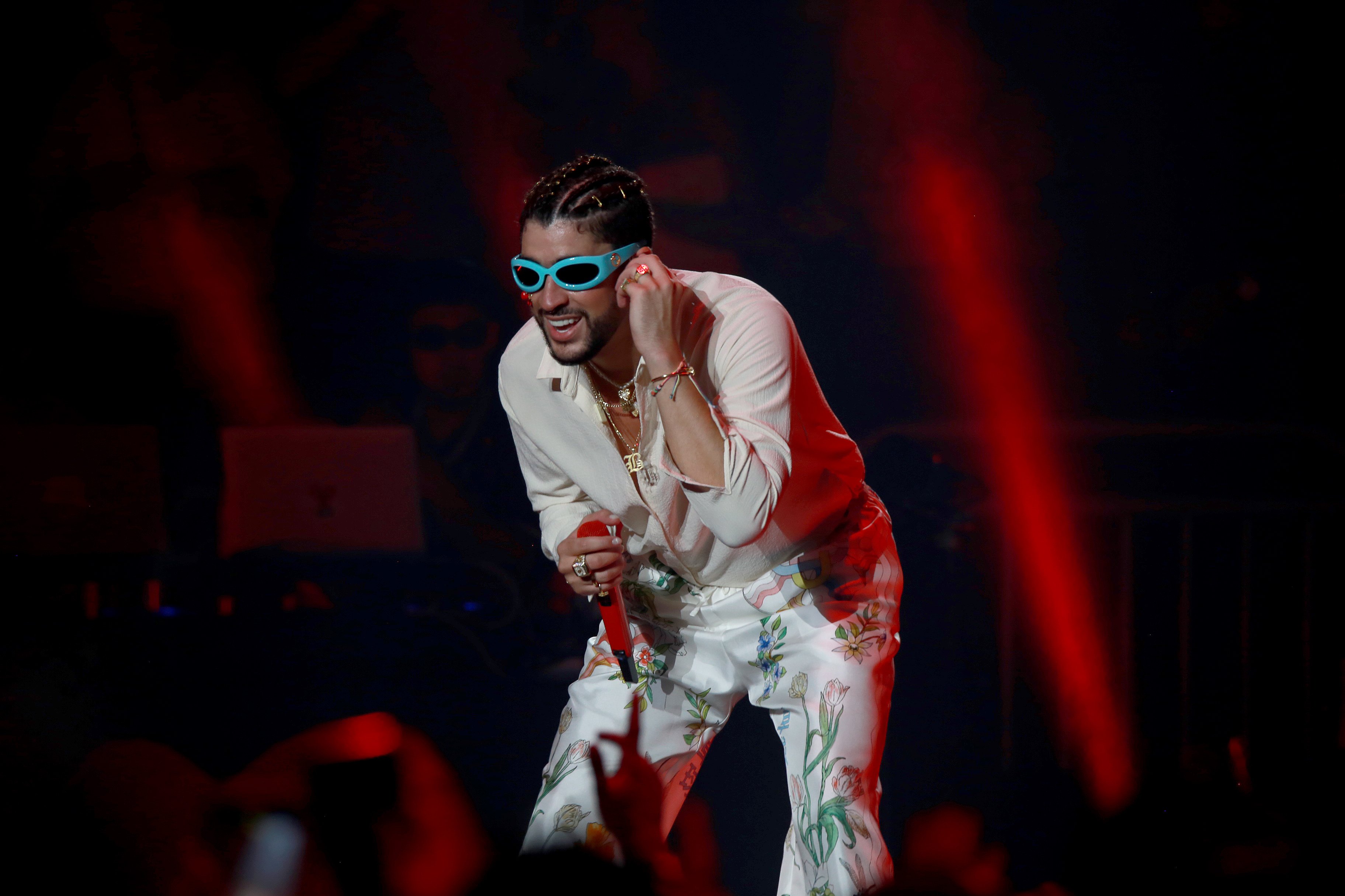 Bad Bunny performs during his concert, 'Un Verano Sin Ti'
