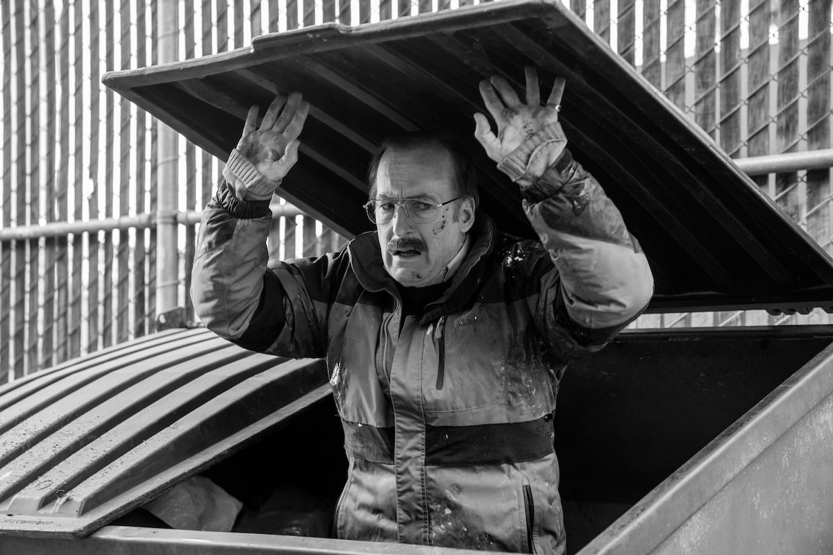 'Better Call Saul' series finale: Jimmy McGill (Bob Odenkirk) stands in a dumpster with his hands up