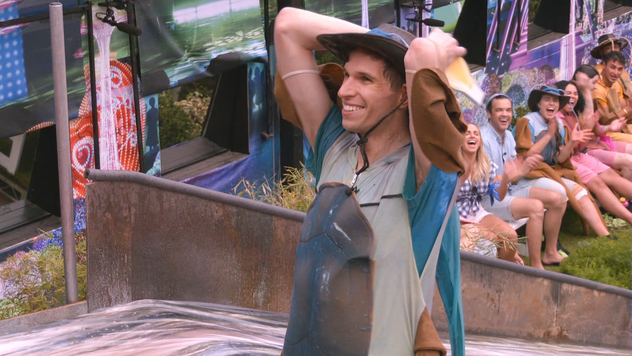 Michael Bruner smiles after winning the OTEV competition on 'Big Brother 24'.