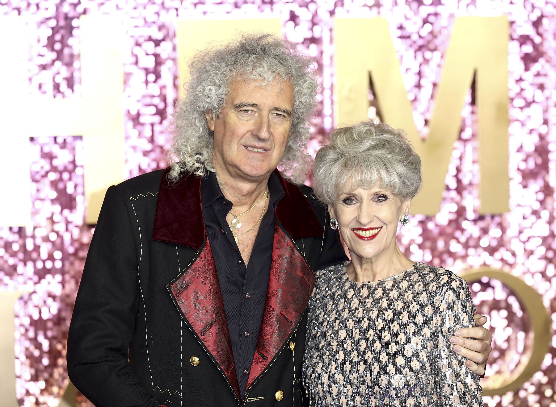 Brian May and his wife Anita Dobson at the world premiere of 'Bohemian Rhapsody' in London, England