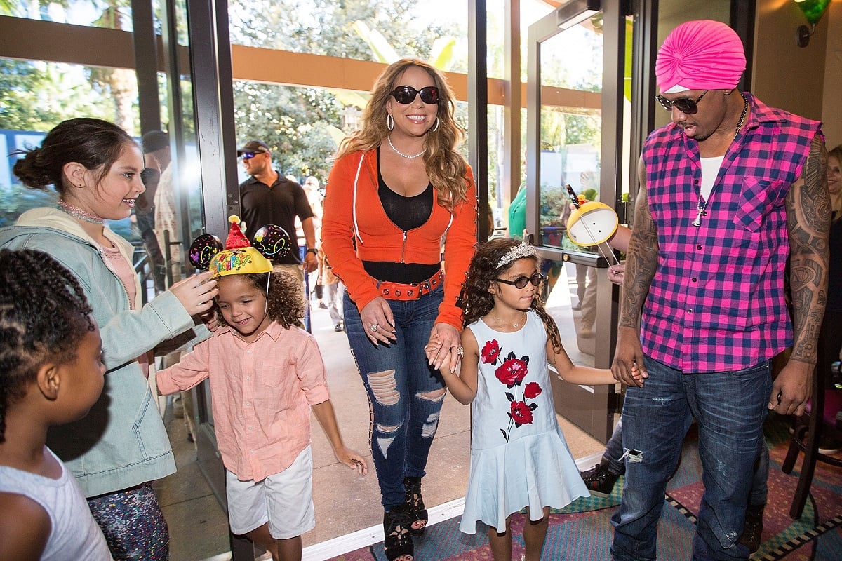 Mariah Carey and Nick Cannon arrive at their childrens birthday party at Disneyland on April 30, 2017