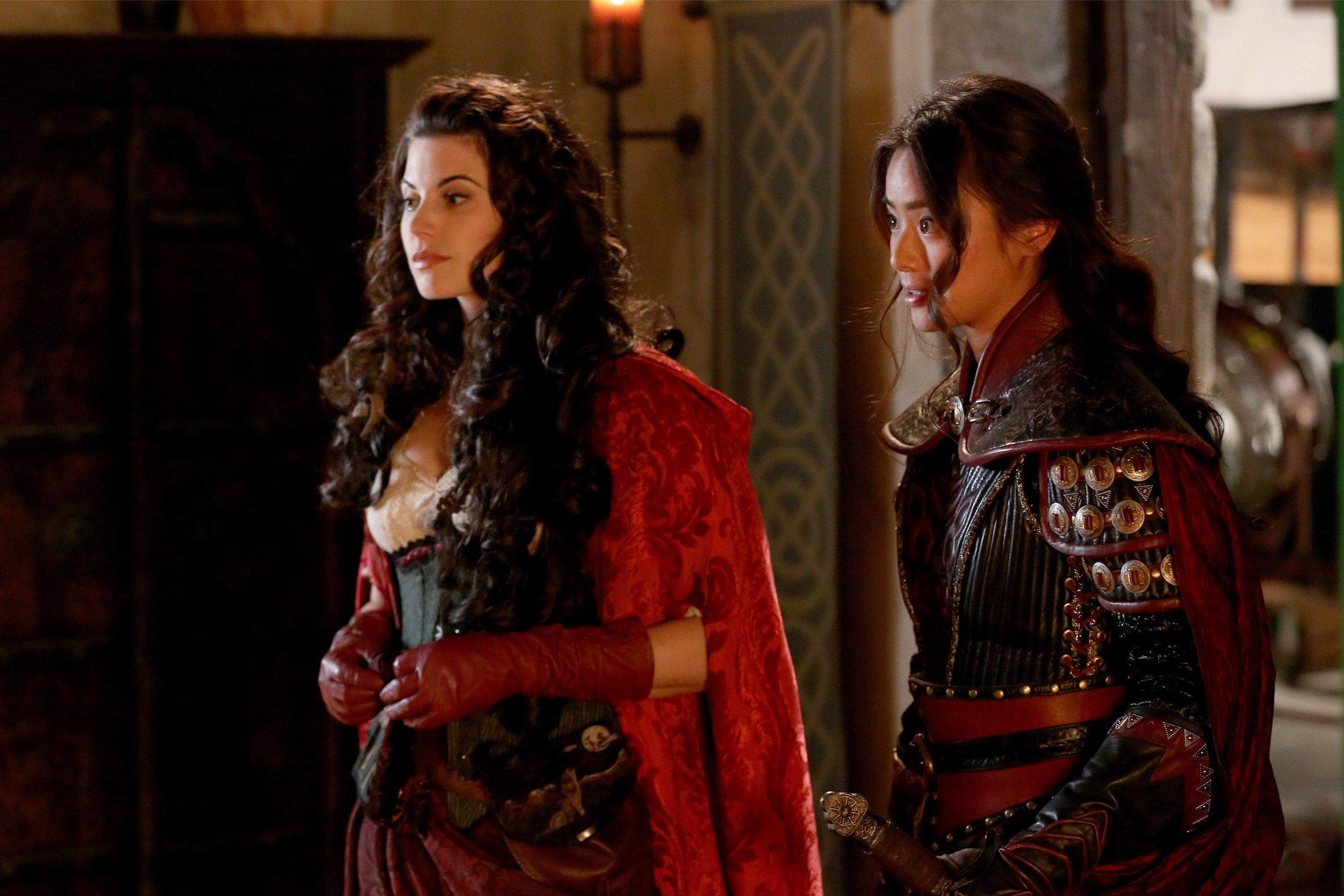Meghan Ory wearing a red cape in 'Once Upon a Time'