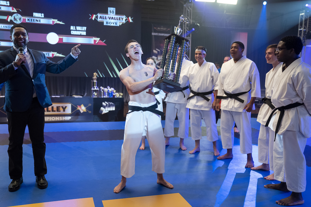 'Cobra Kai': Jacob Bertrand raises the trophy when Eli/Hawk wins the tournament