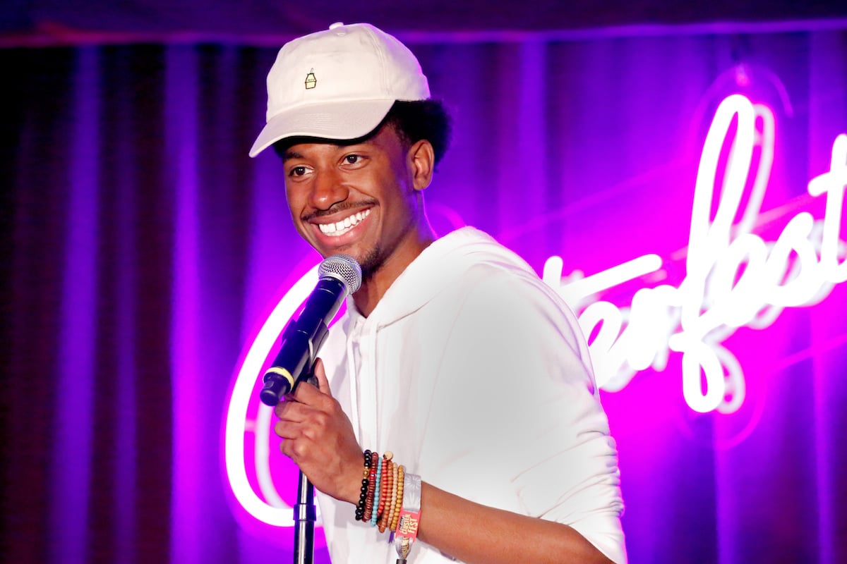 Comedian Jak Knight performs onstage at Room 415 Comedy Club in 2017