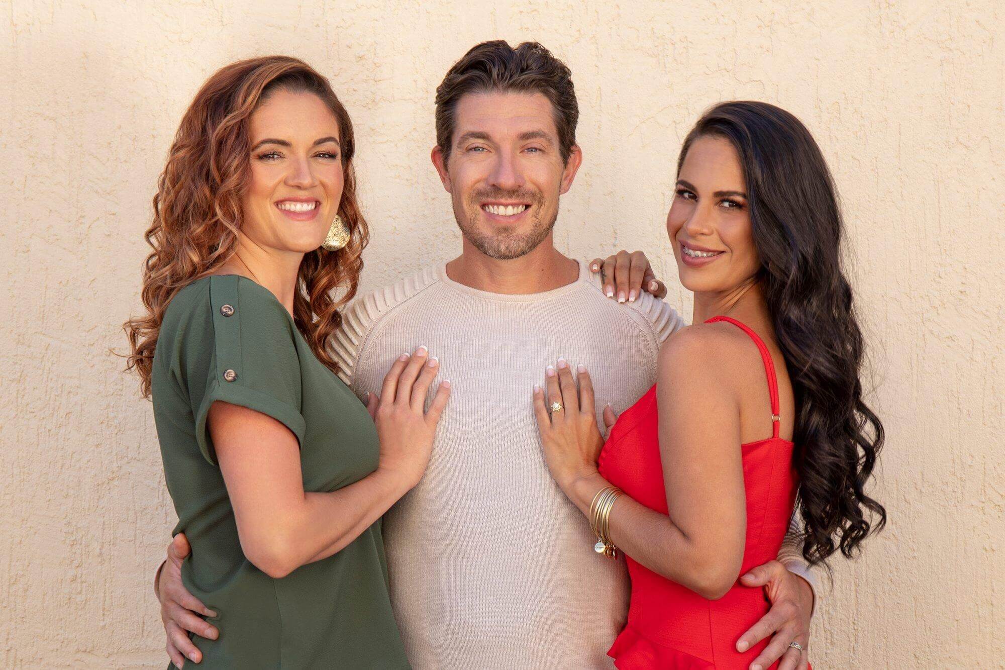 Dannielle Merrifield, Garrick Merrifield, and Roberta Pache pose together for promo for ‘Seeking Sister Wife'.