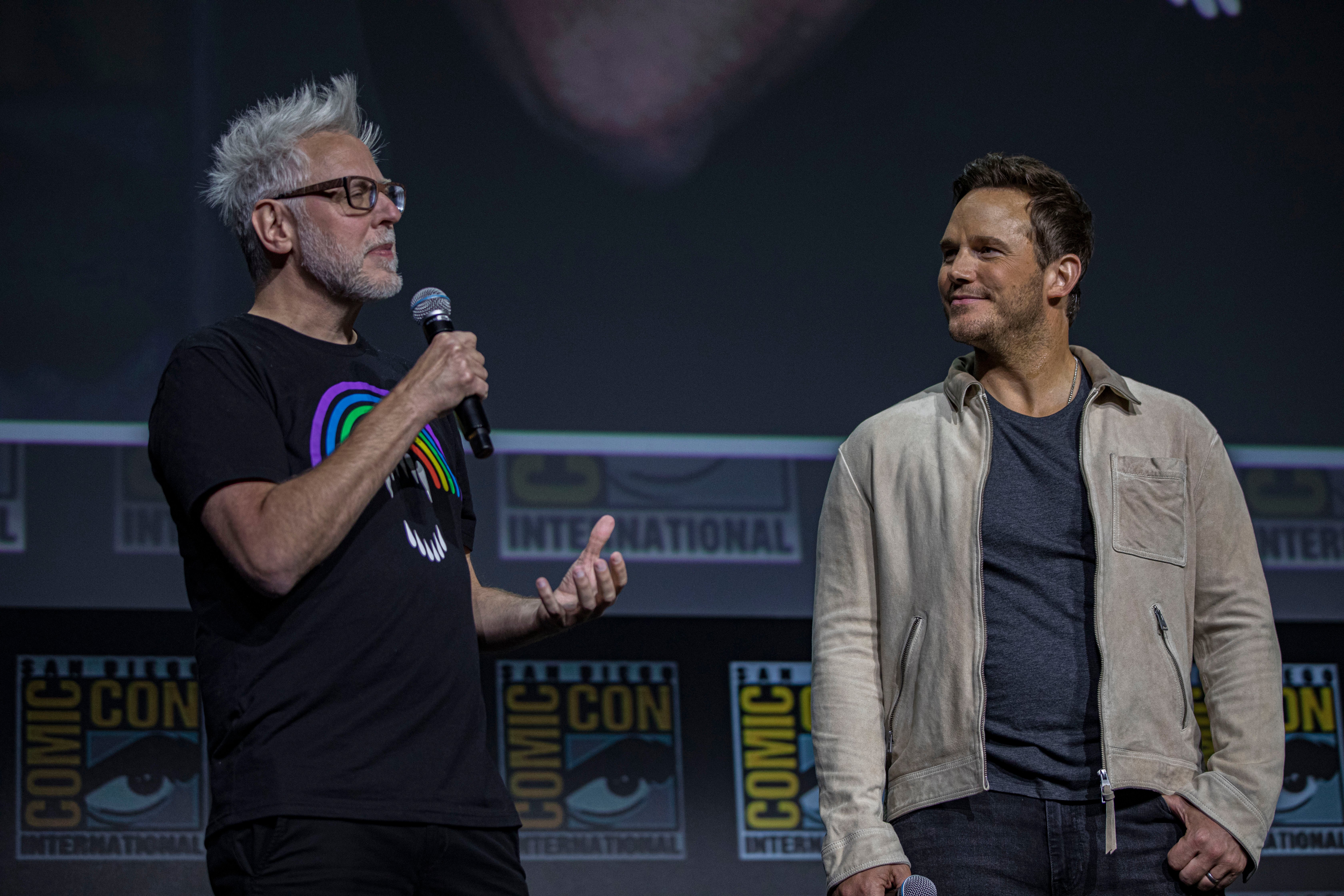 James Gunn and Chris Pratt, who directed and starred in 'Guardians of the Galaxy 3,' respectively,
