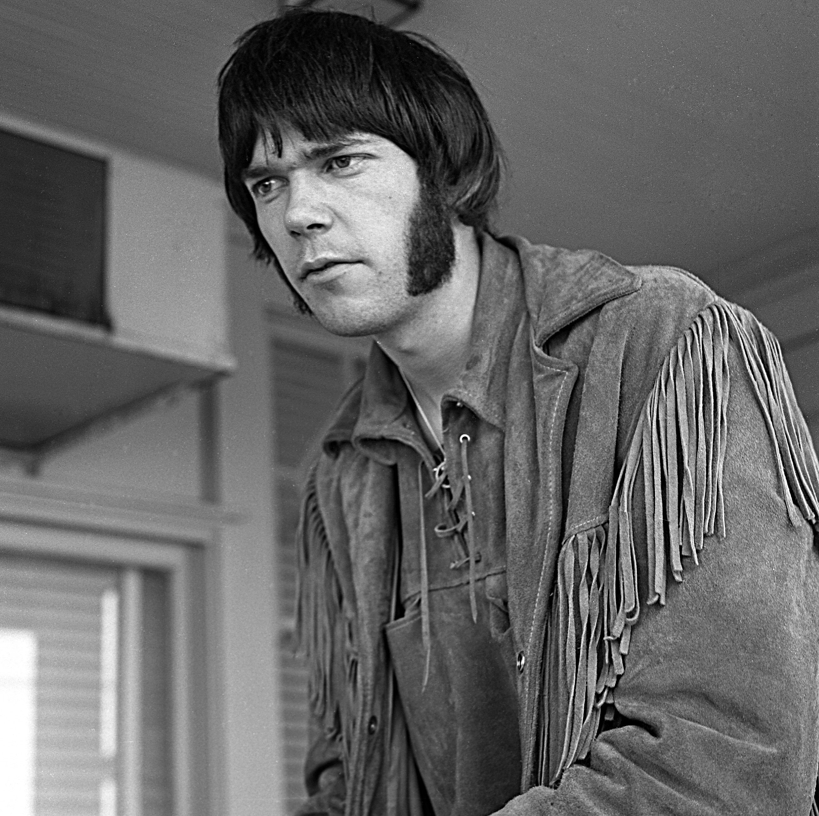 Neil Young wearing sideburns
