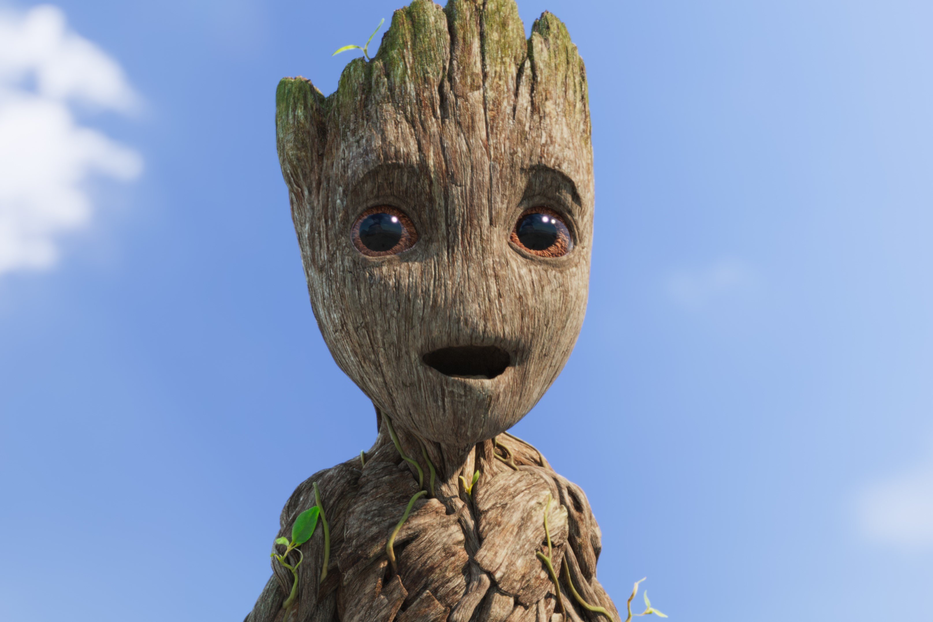 Baby Groot, voiced by Vin Diesel, appears in the MCU's 'I Am Groot' on Disney+.