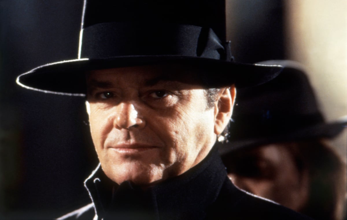 Actor Jack Nicholson wears a hat on the set of Batman
