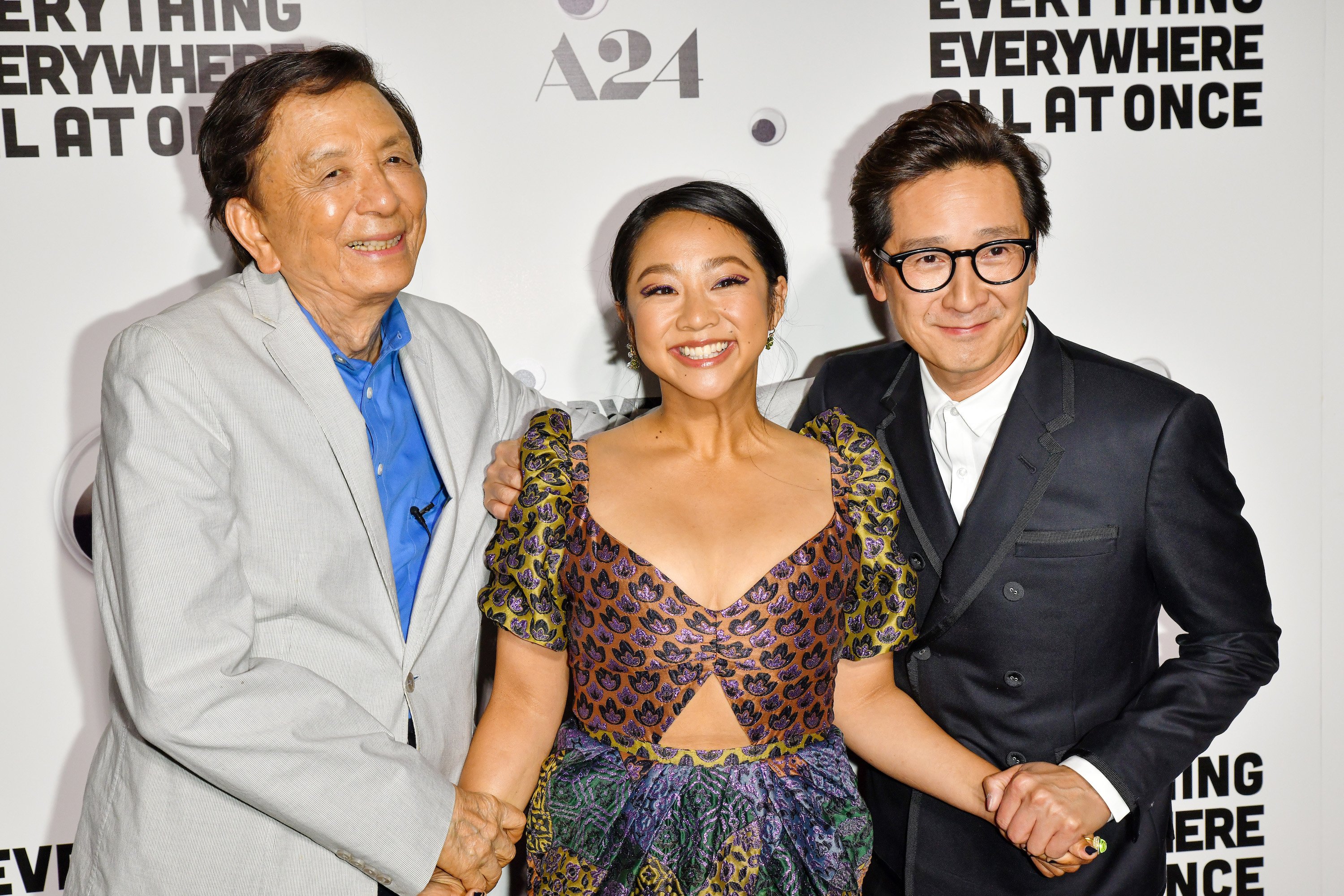 James Hong, Stephanie Hsu, and Ke Huy Quan attend the premiere of Everything Everywhere All at Once