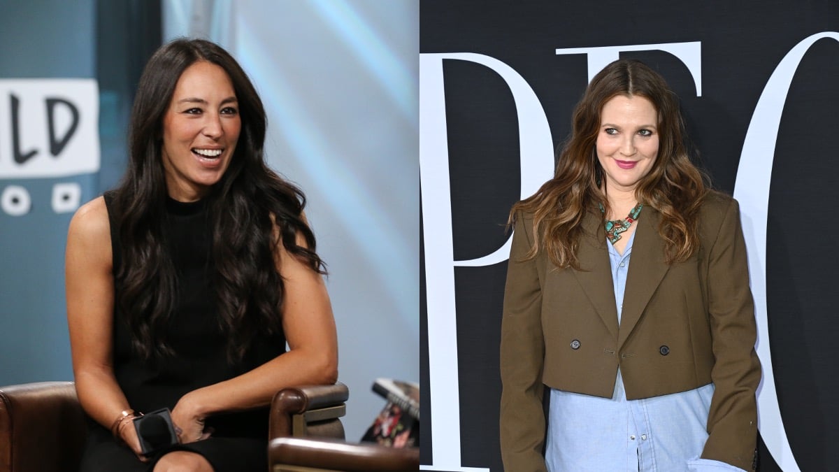 Joanna Gaines (pictured on left) and Drew Barrymore (pictured on right) share a sweet friendship