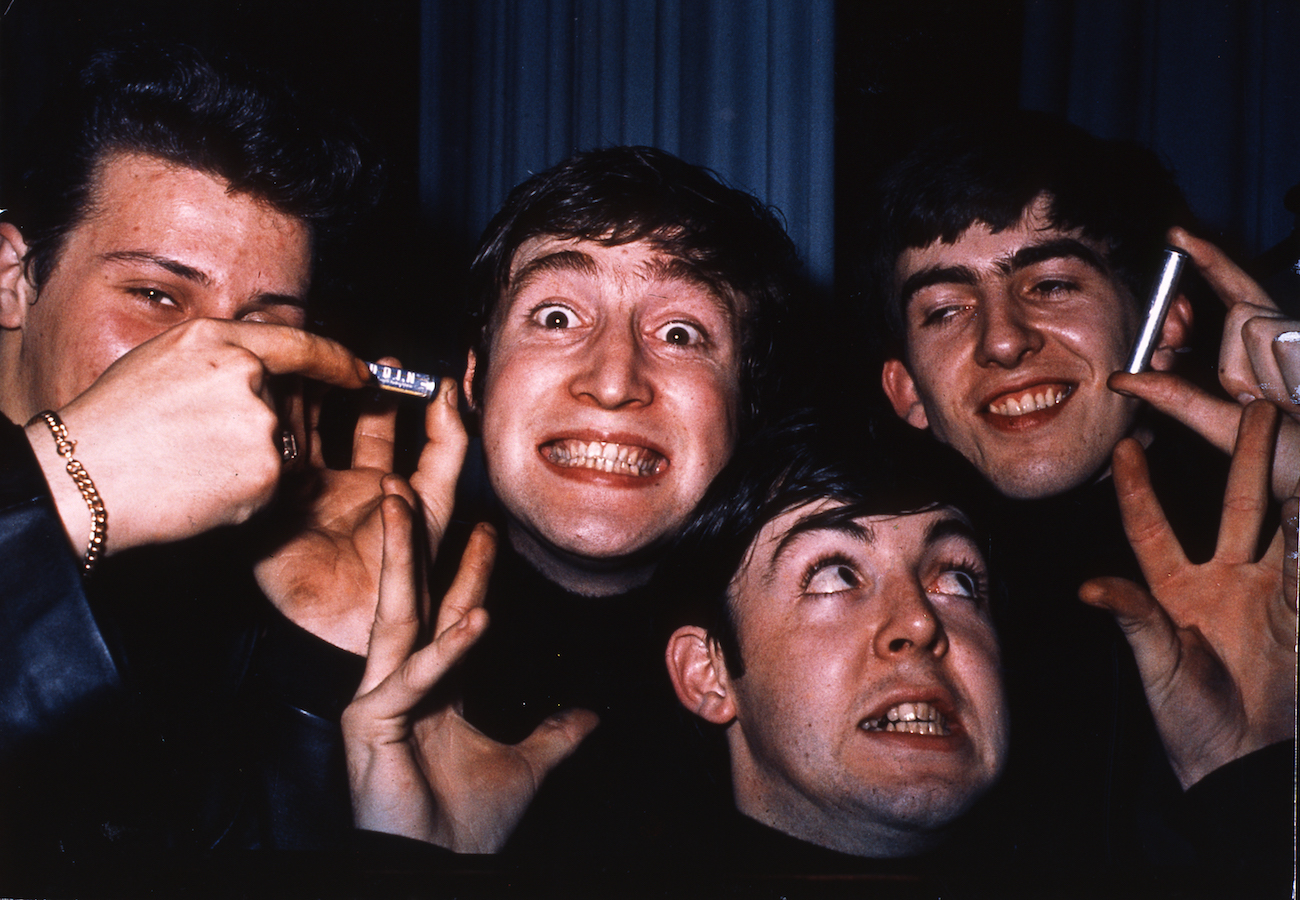John Lennon with The Beatles in Hamburg, Germany, 1962.