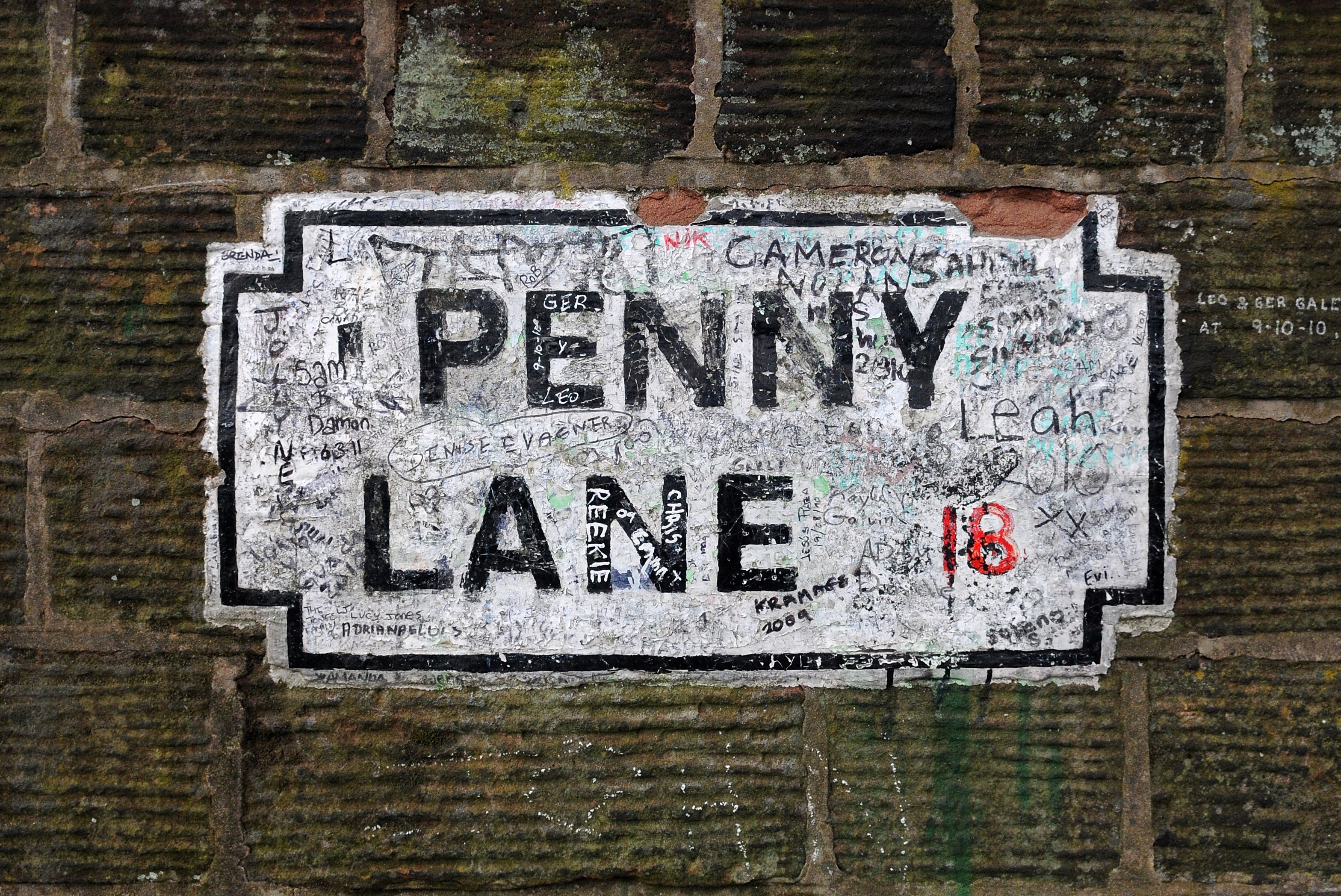 A sign for the setting of The Beatles' "Penny Lane"