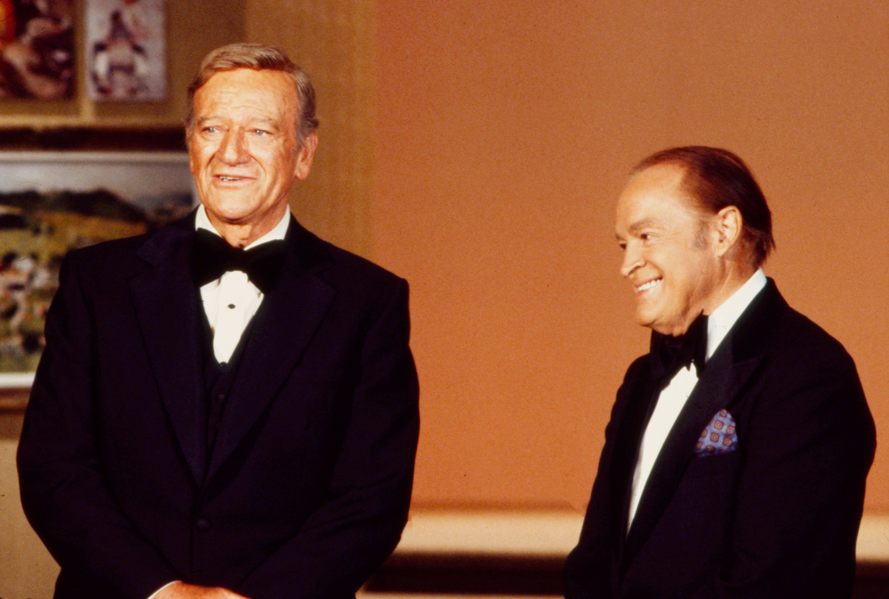 John Wayne and Bob Hope appear on the General Electric's All-Star Anniversary