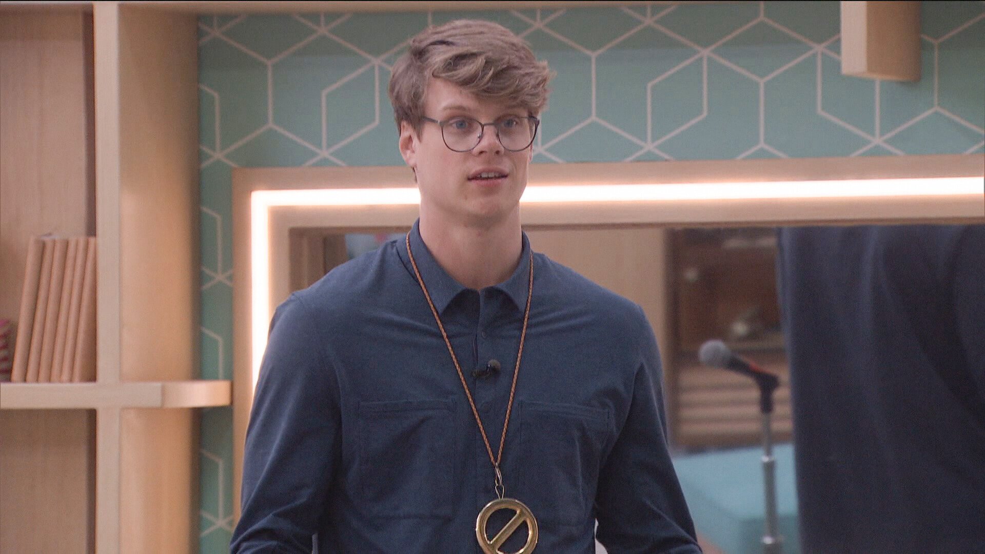 Kyle Capener wearing the Power of Veto medallion during 'Big Brother 24'
