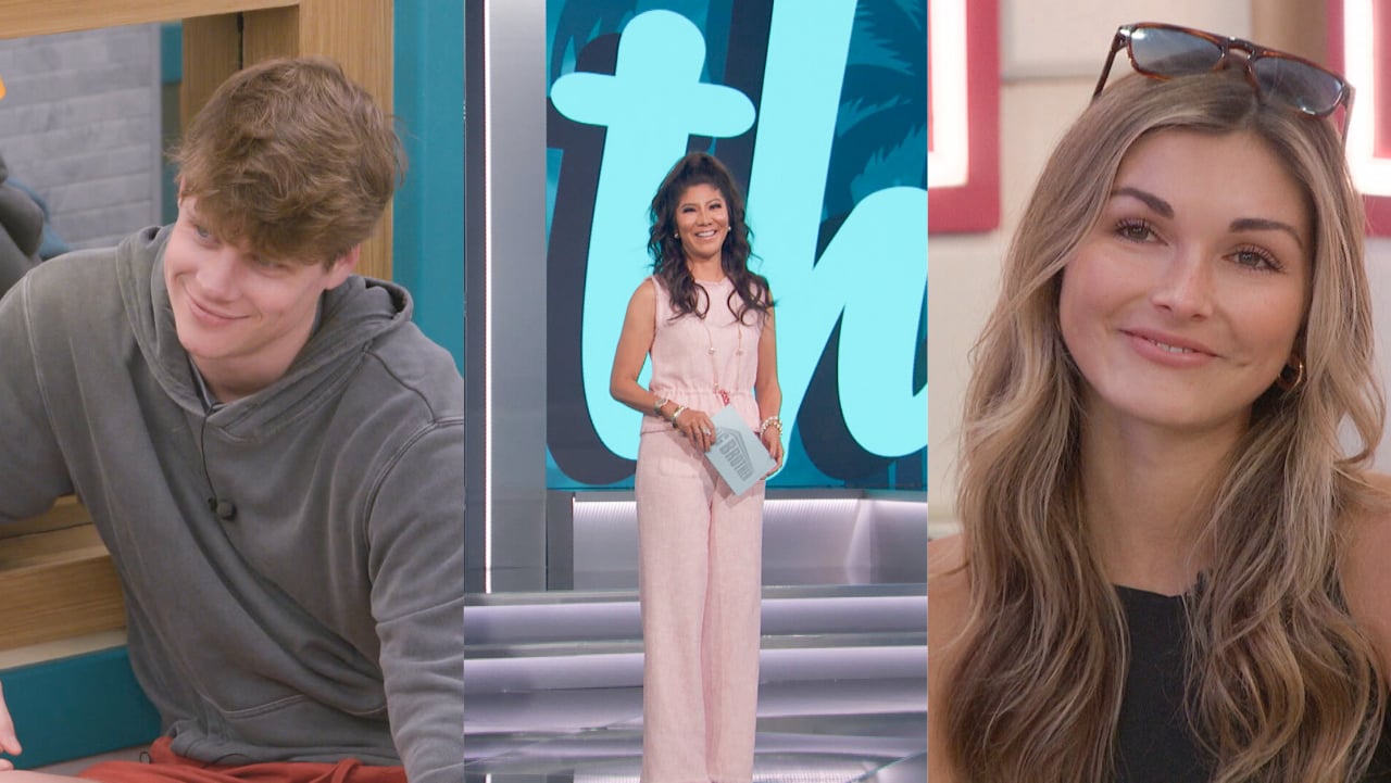 Houseguests Kyle Capener and Alyssa Snider as well as host Julie Chen Moonves in 'Big Brother 24' screen grabs