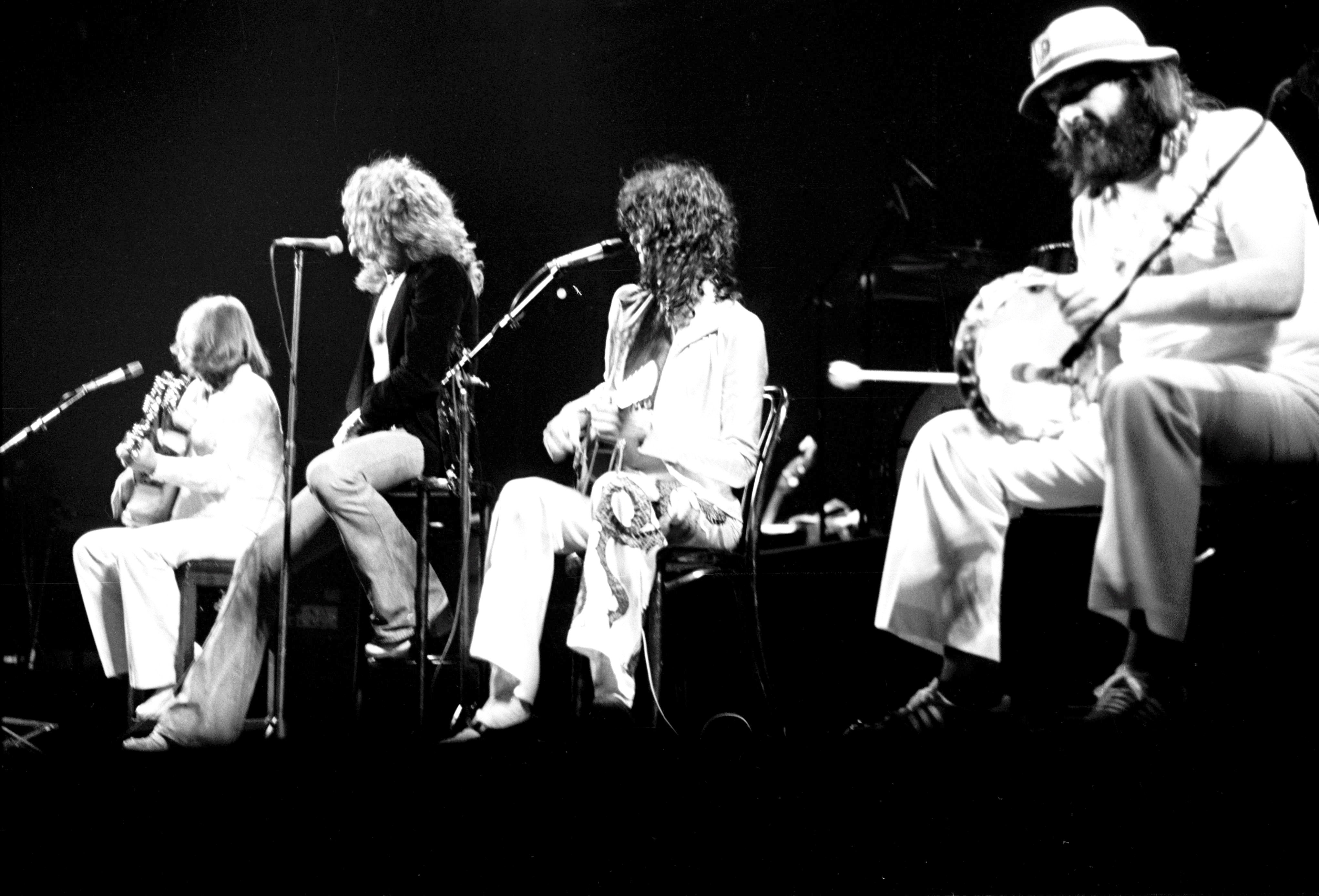 Led Zeppelin performing on stage at Madison Square Garden