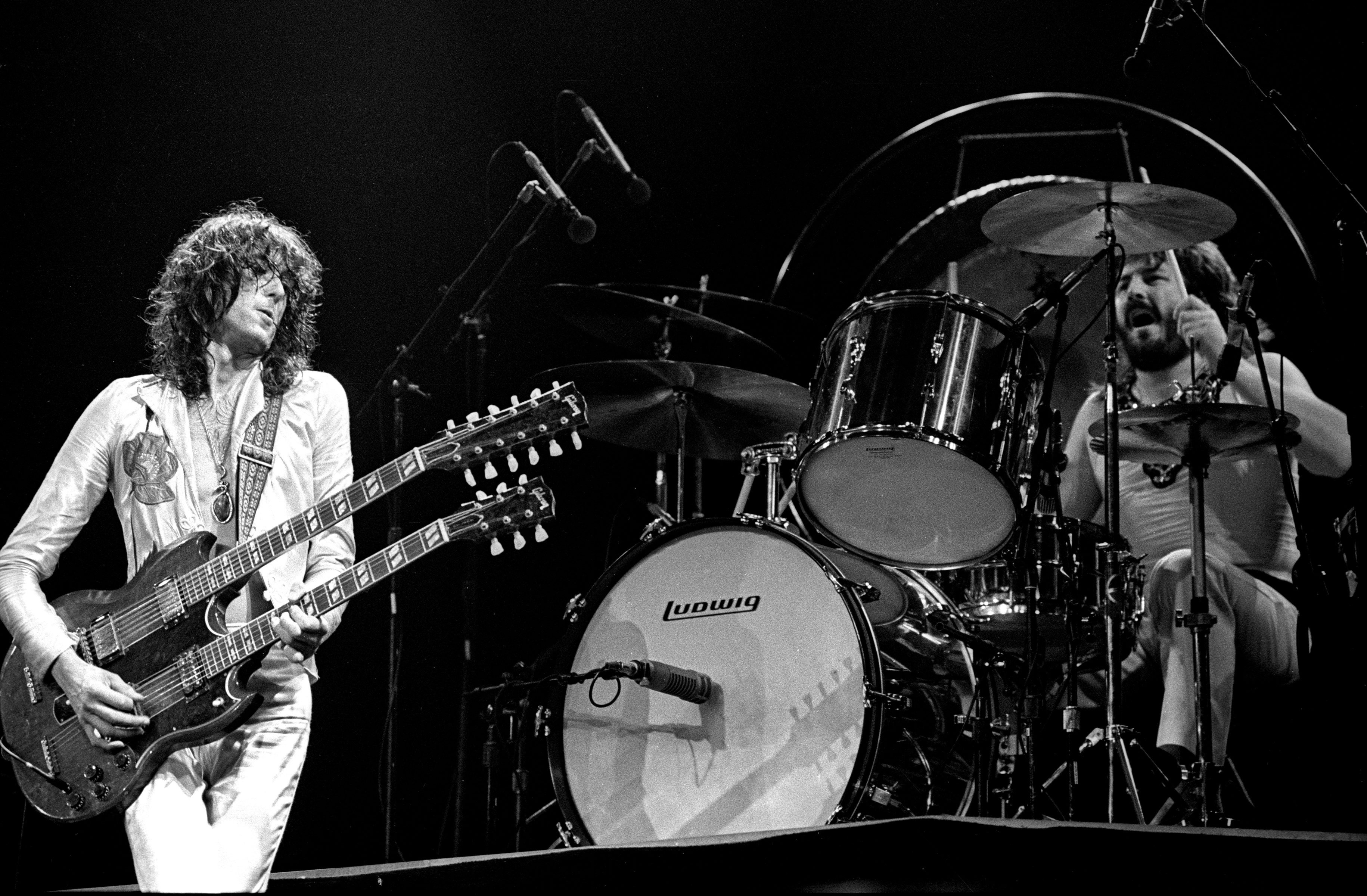 Led Zeppelin performs live at Madison Square Garden (Jimmy Page and John Bonham)
