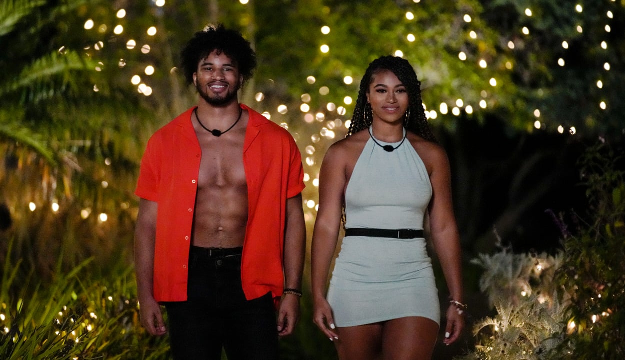 Bria and Chazz Bryant walking during 'Love Island USA' Season 4