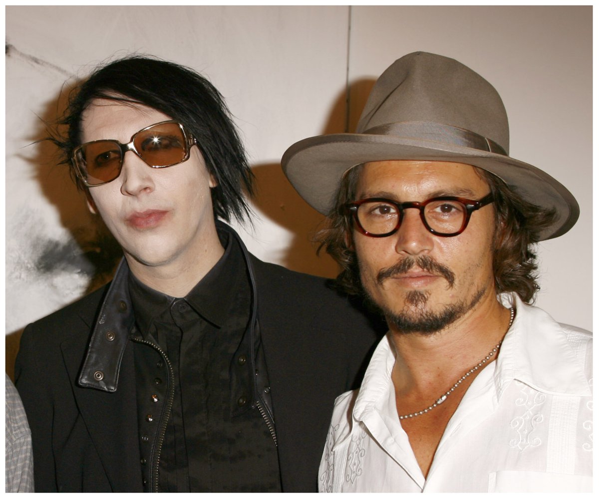 Marilyn Manson and Johnny Depp, who exchanged text messages about Amber Heard.
