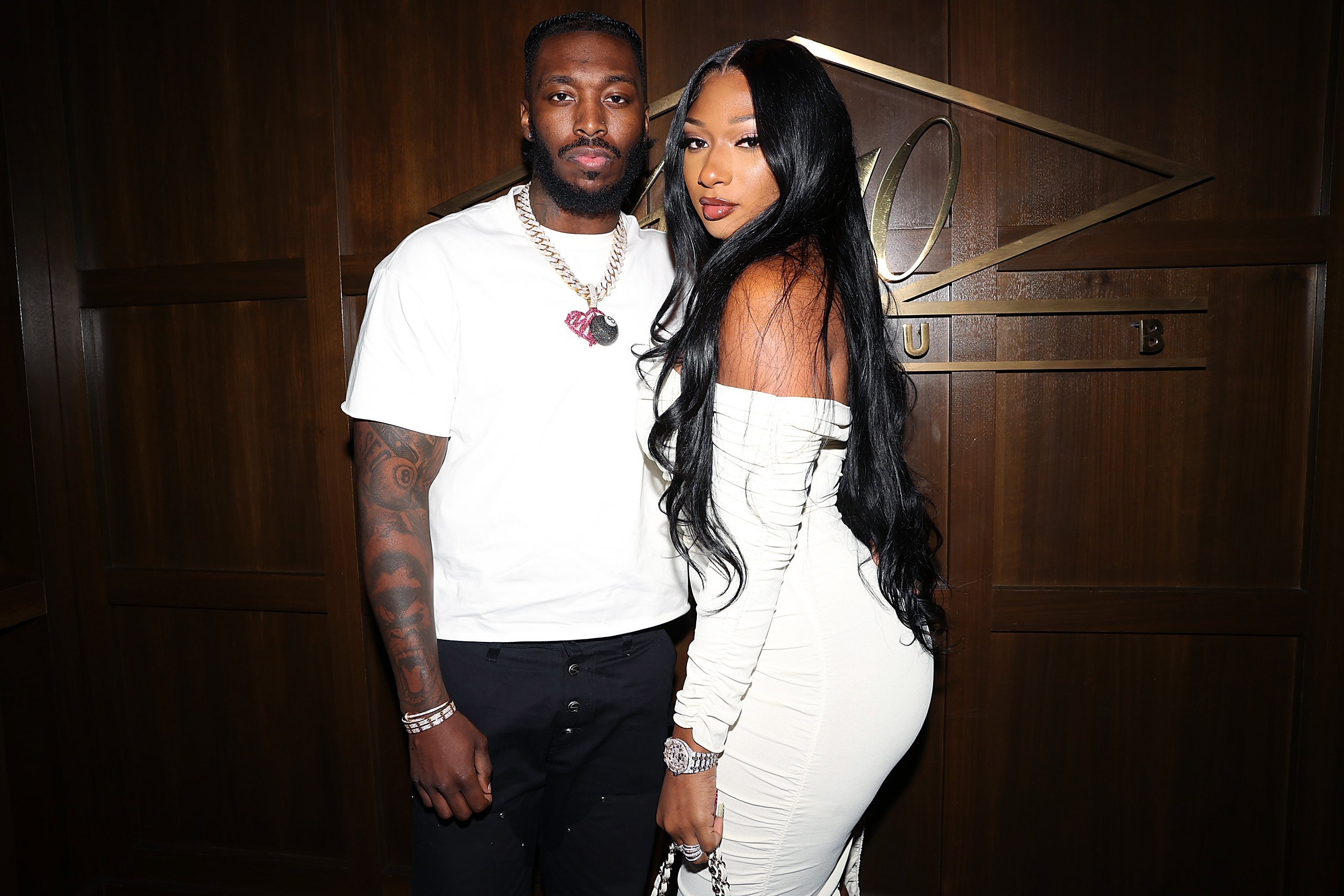 Pardison 'Pardi' Fontaine and Megan Thee Stallion attends 40/40 Club Celebrates 18-Year Anniversary With Star-Studded Event