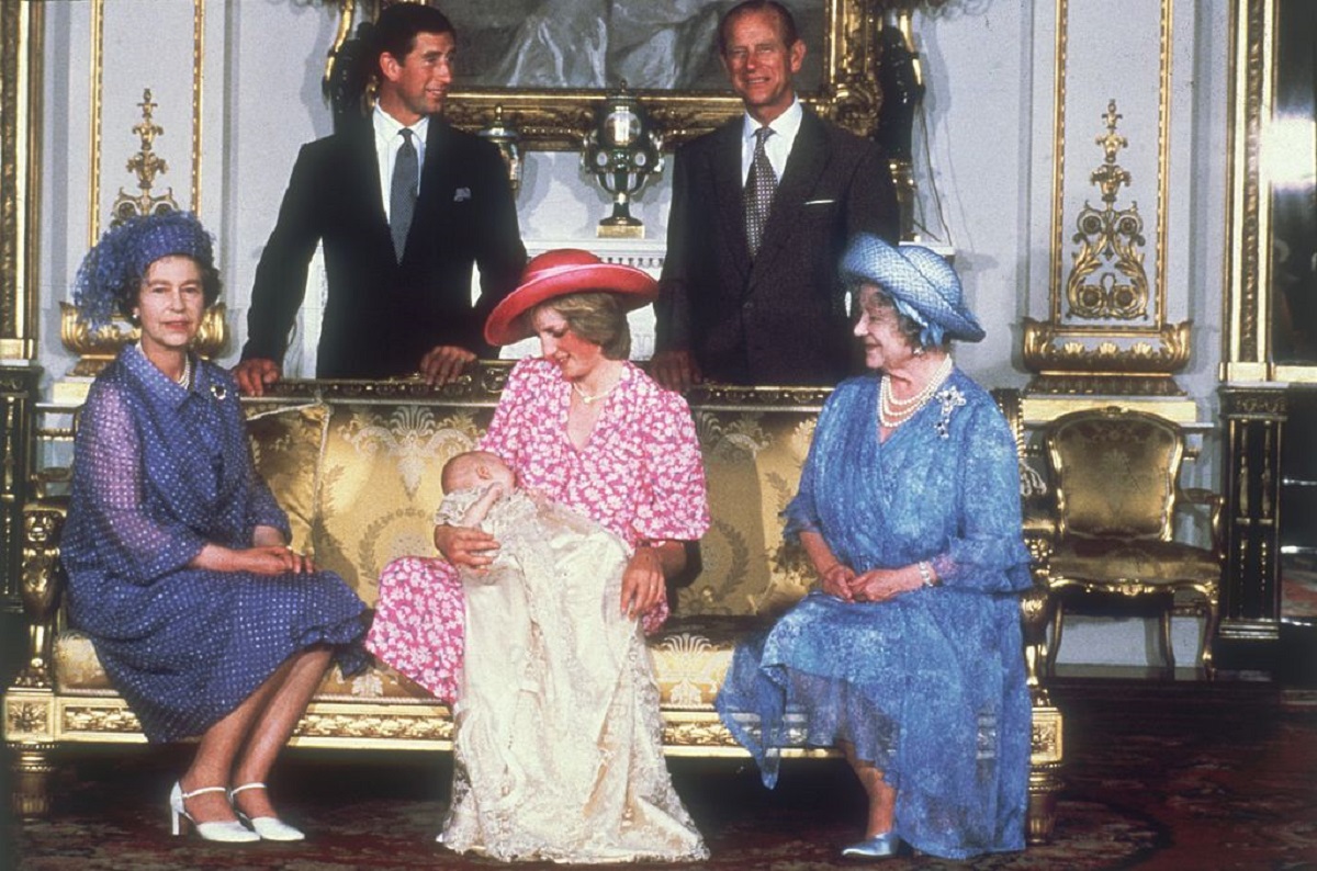 Members of the royal family pose for photo after Prince William's christening at Buckingham Palace