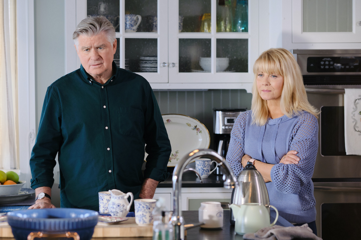 Mick standing next to Megan in the kitchen in 'Chesapeake Shores' Season 6 Episode 3