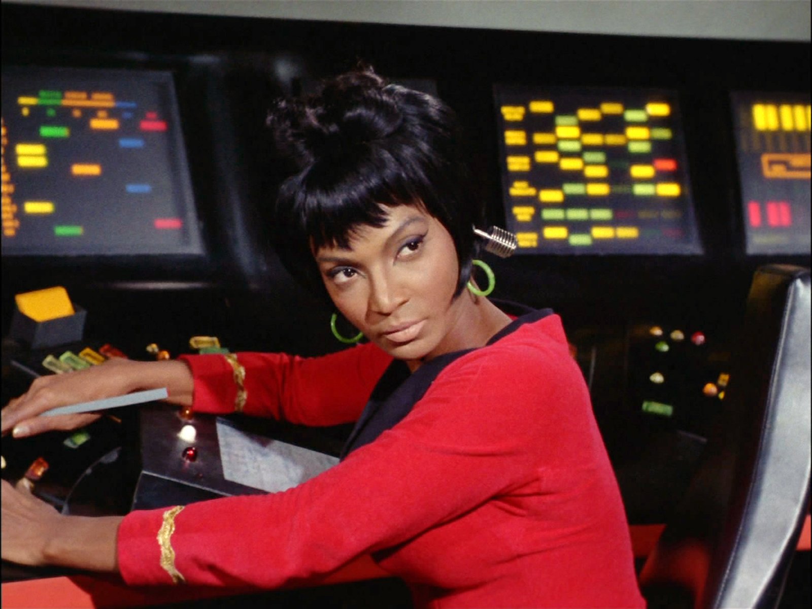 Nichelle Nichols as Lt. Nyota Uhura in an episode of 'Star Trek' The Original Series'