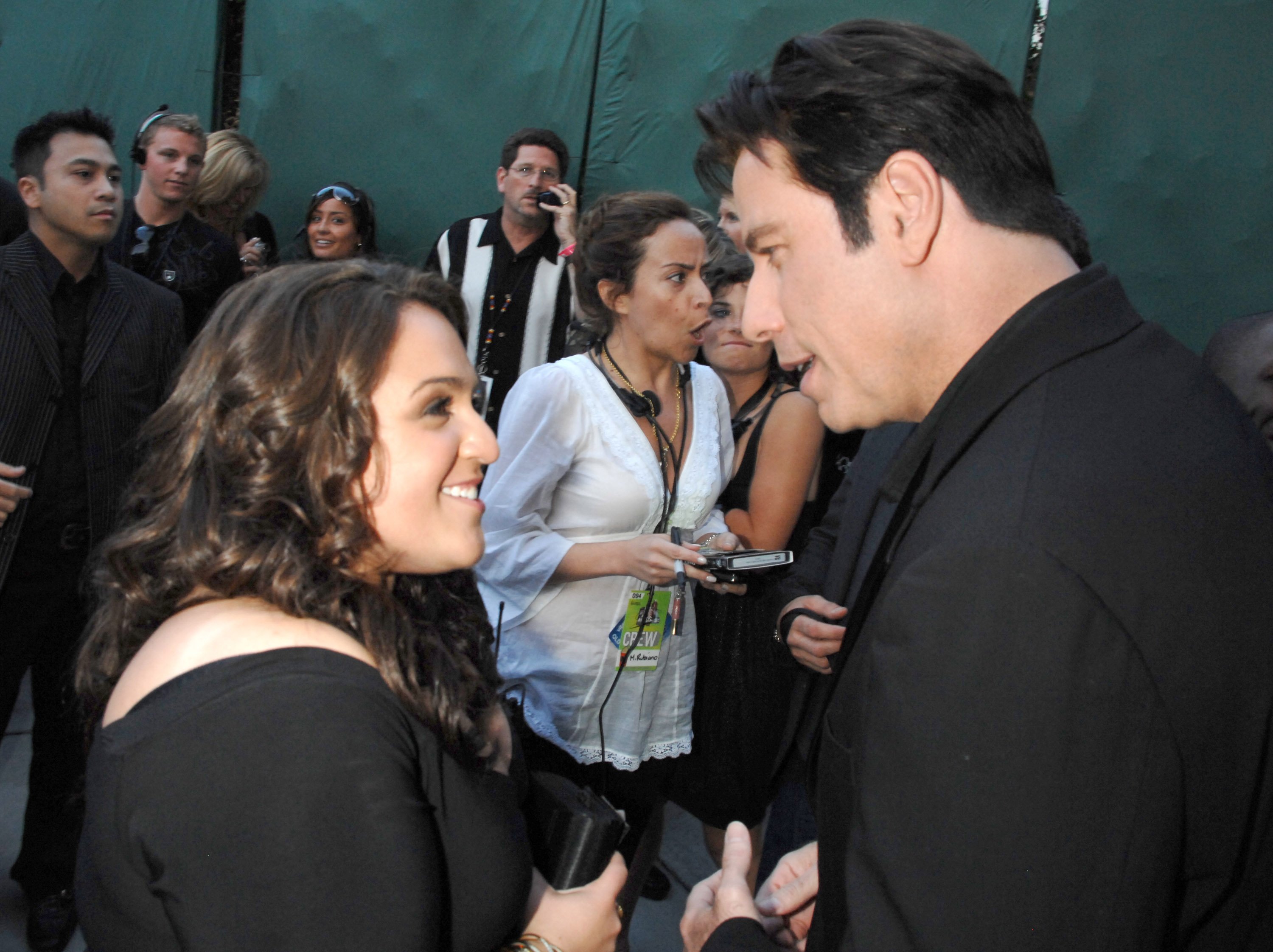 Hairspray actors Nikki Blonsky and John Travolta attend the 2007 MTV Movie Awards