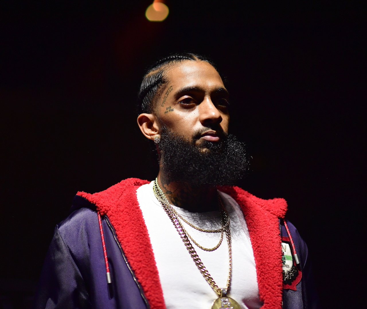 Nipsey Hussle on stage; Hussle is being honored in his hometown