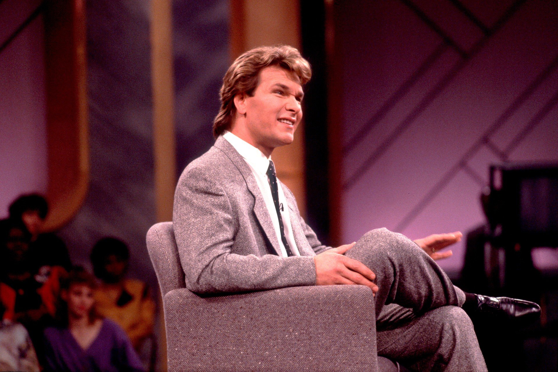 Patrick Swayze sits down for an interview on the Oprah Winfrey Show.