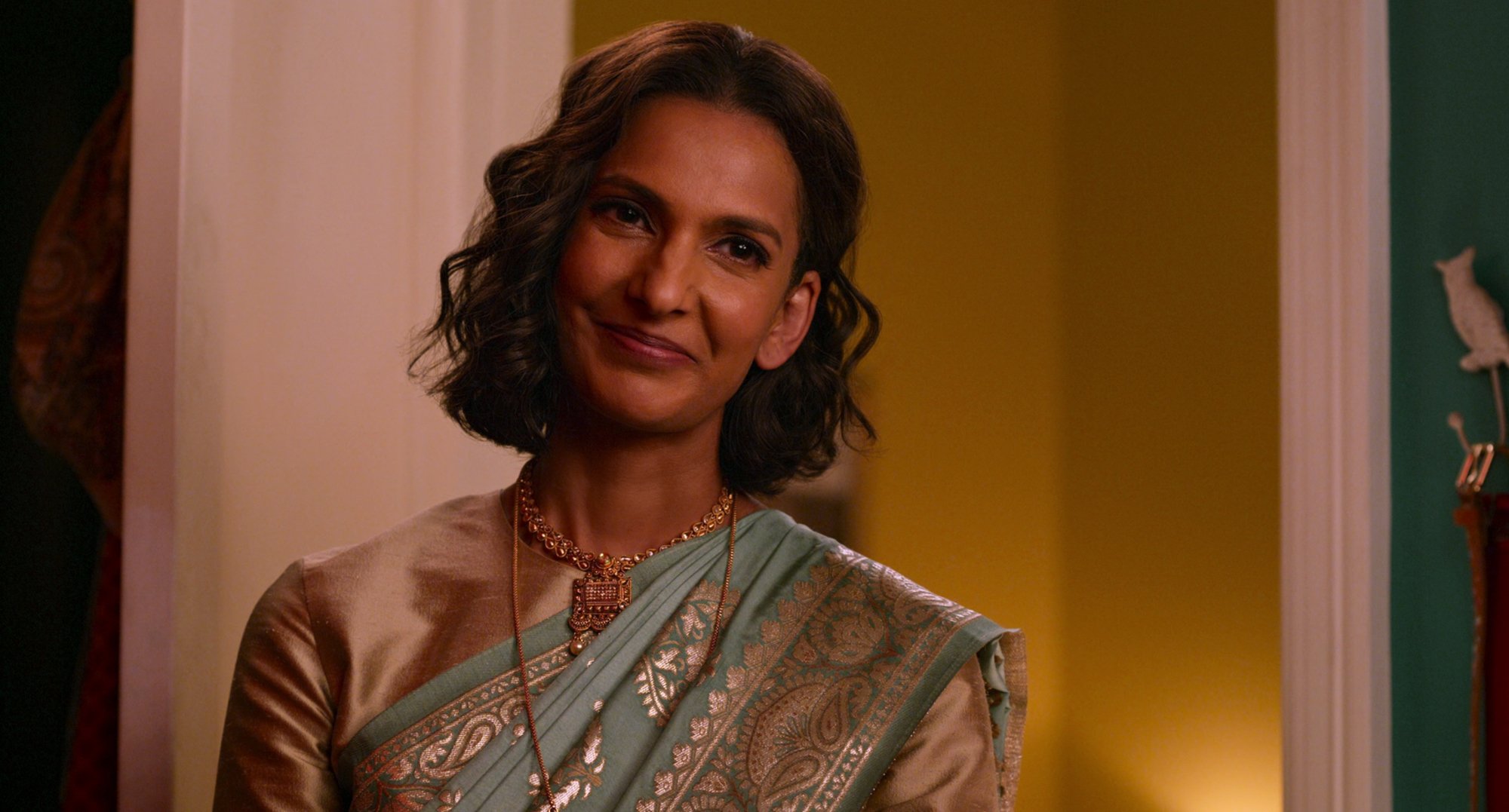 Poorna Jagannathan as Dr. Nalini Vishwakumar in 'Never Have I Ever' Season 3.