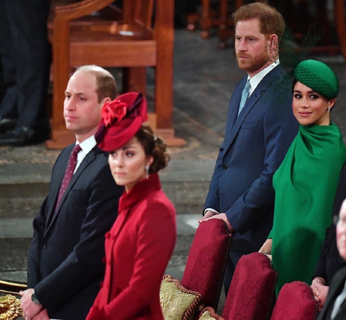 Prince William, Kate Middleton, Prince Harry, and Meghan Markle at the Commonwealth Day Service 2020