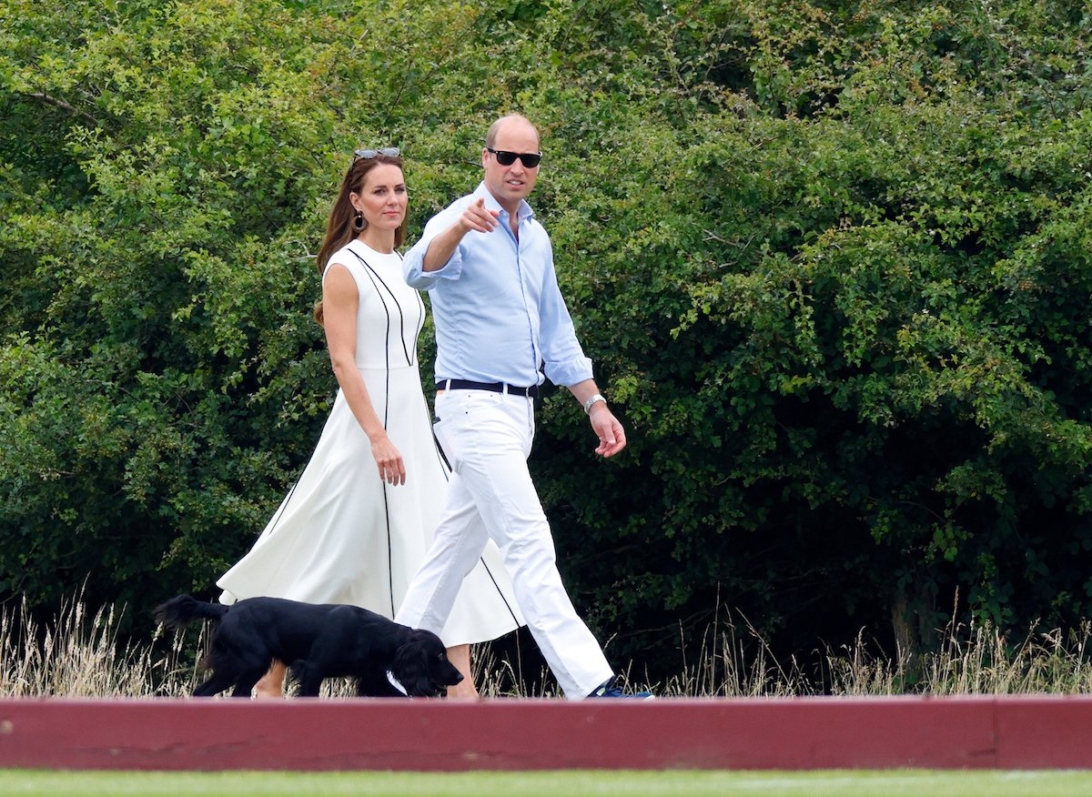 Prince William and Kate Middleton walk their pet dog Orla.