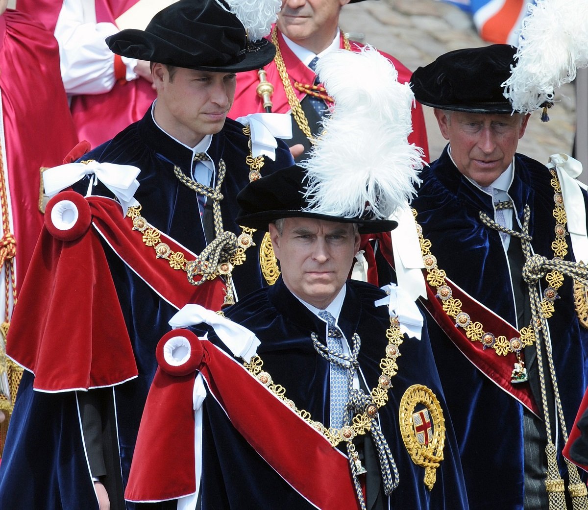 Prince William, Prince Andrew, and Prince Charles attend the Order of the Garter ceremony
