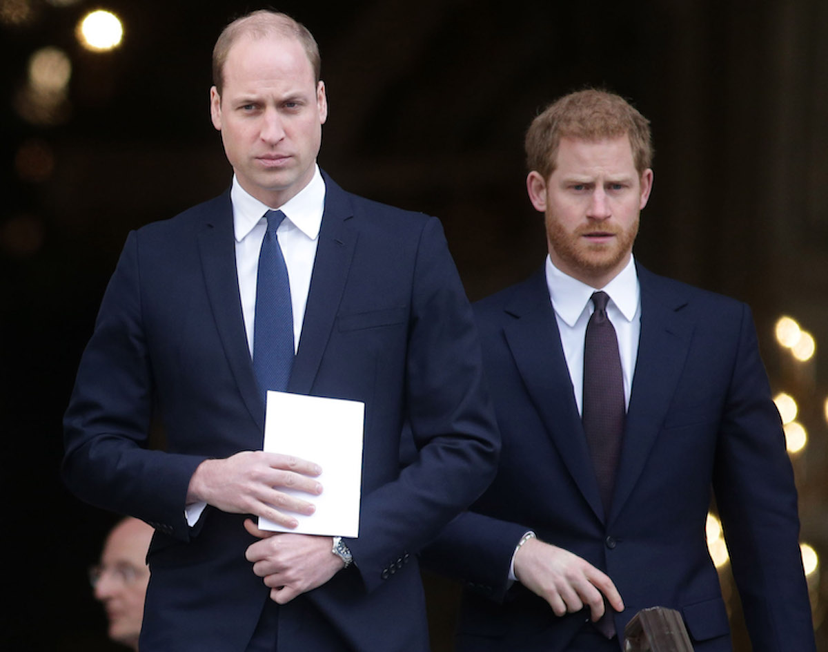 Prince William and Prince Harry, who a lead investigator spoke to after Princess Diana's death in an 'emotional' conversation, look on as they exit a building