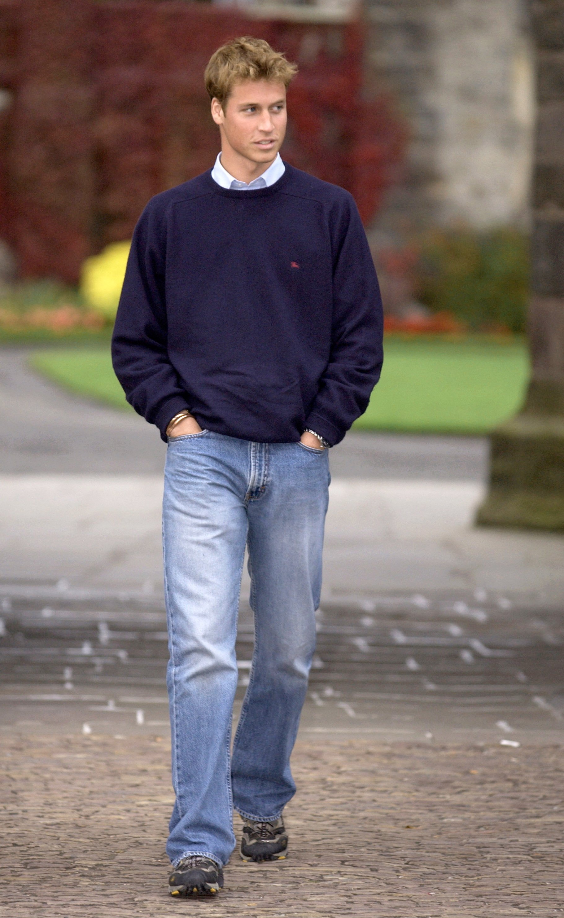Prince William dressed Casually in jeans arriving at St. Andrews University In Scotland