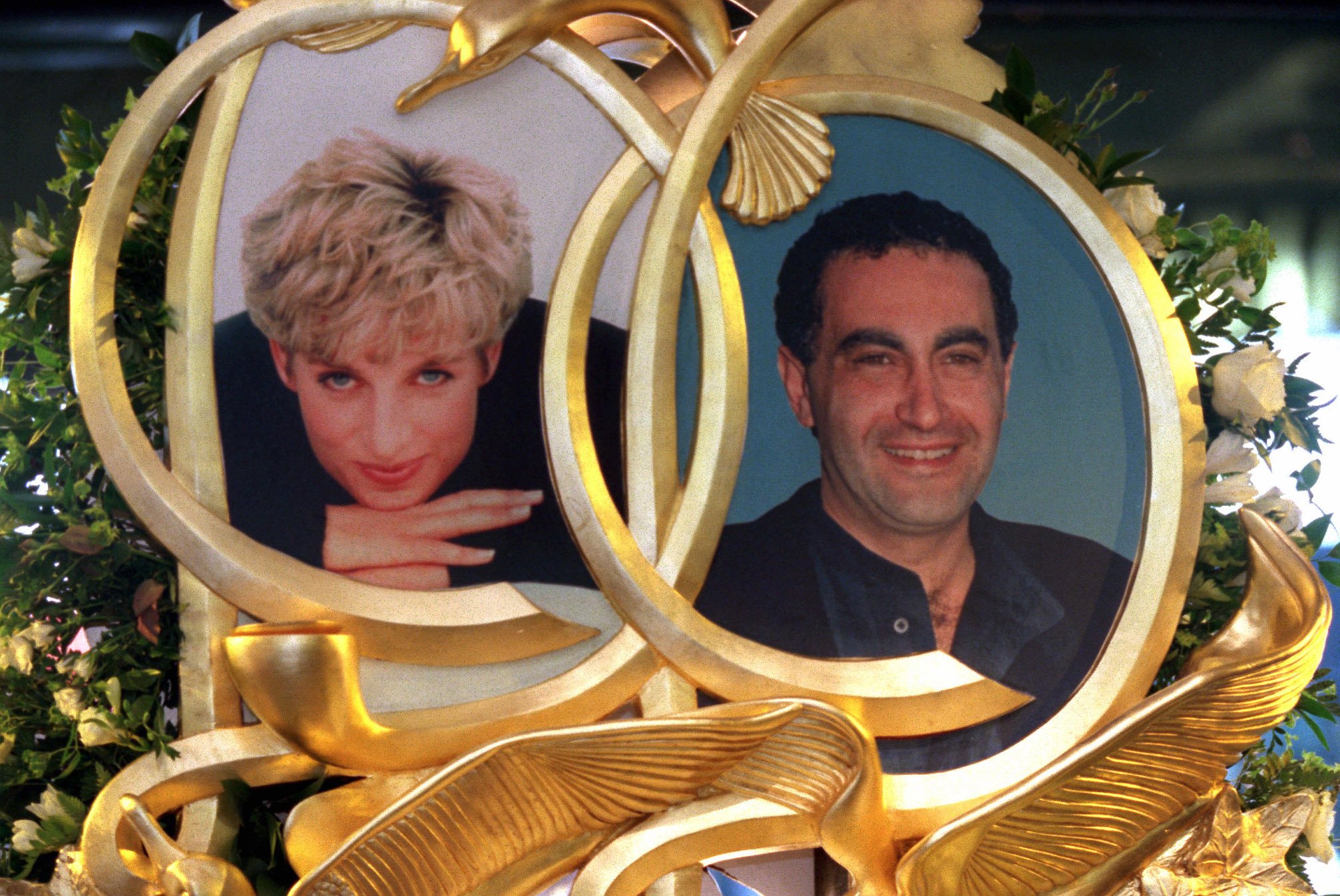 Princess Diana and Dodi Fayed, whose apartment was left the same way 20 years after his death, images incorporated into the work exhibited at Harrods